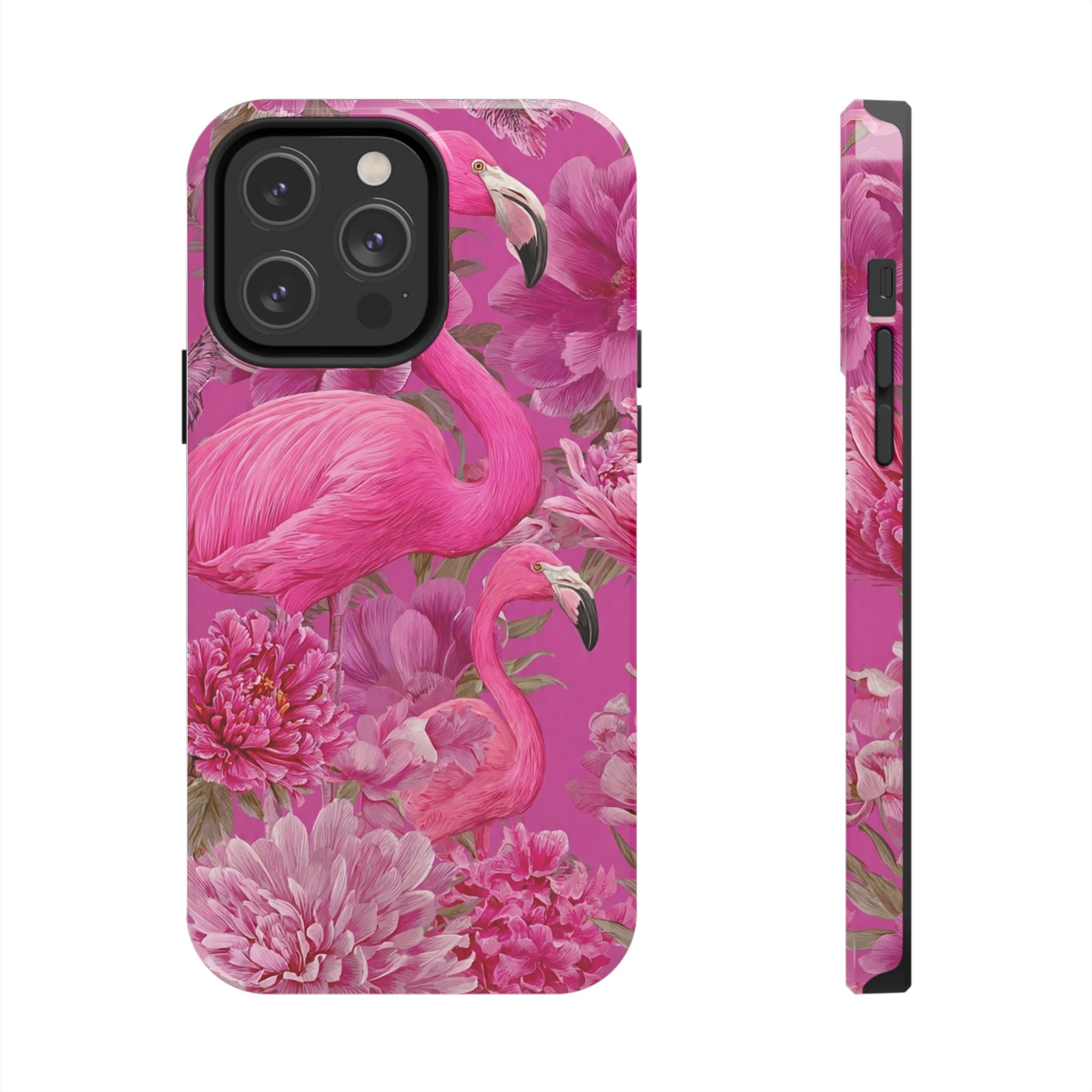 Pink Flamingo Floral Tough Phone Case — Protective iPhone Cover