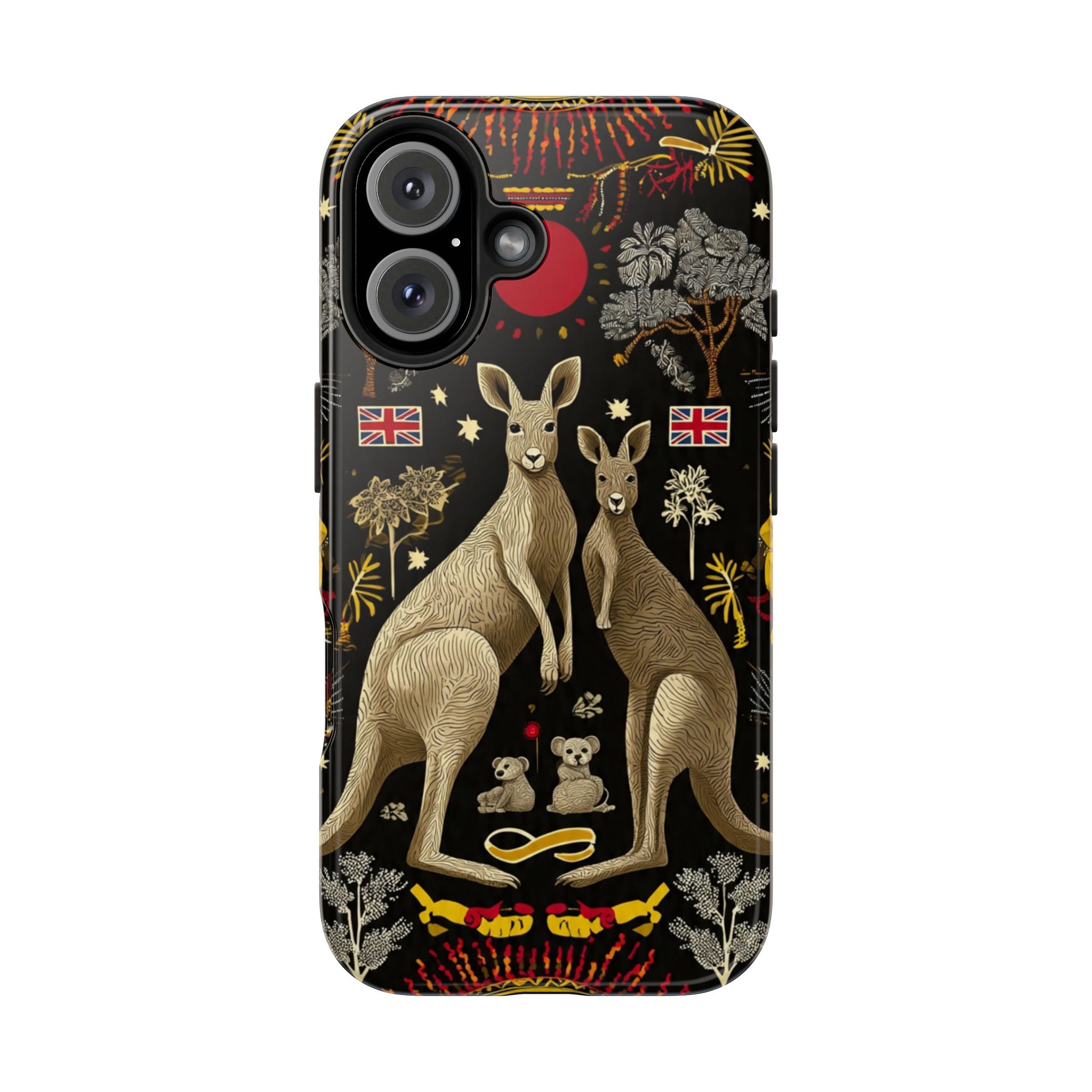 Australian Kangaroo Crest Tough Phone Case — Vintage Coat-of-Arms Design