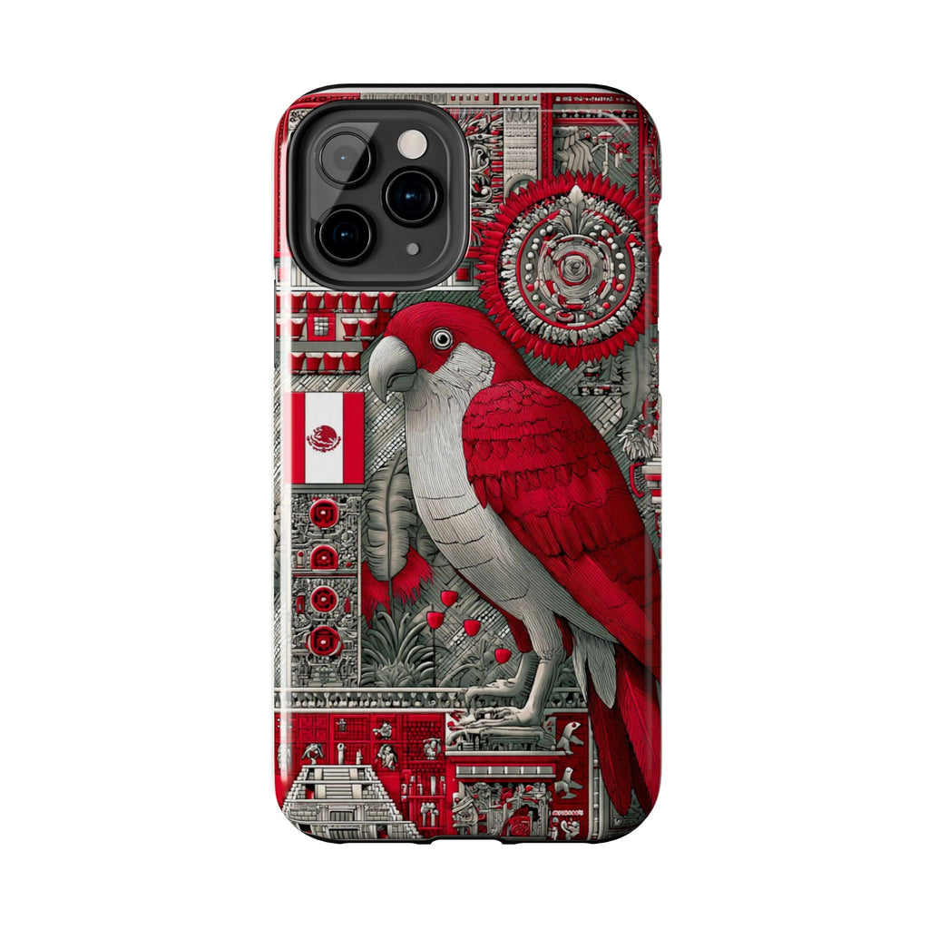 Tough Phone Case — Red Parrot Graphic Impact-Resistant Phone Cover
