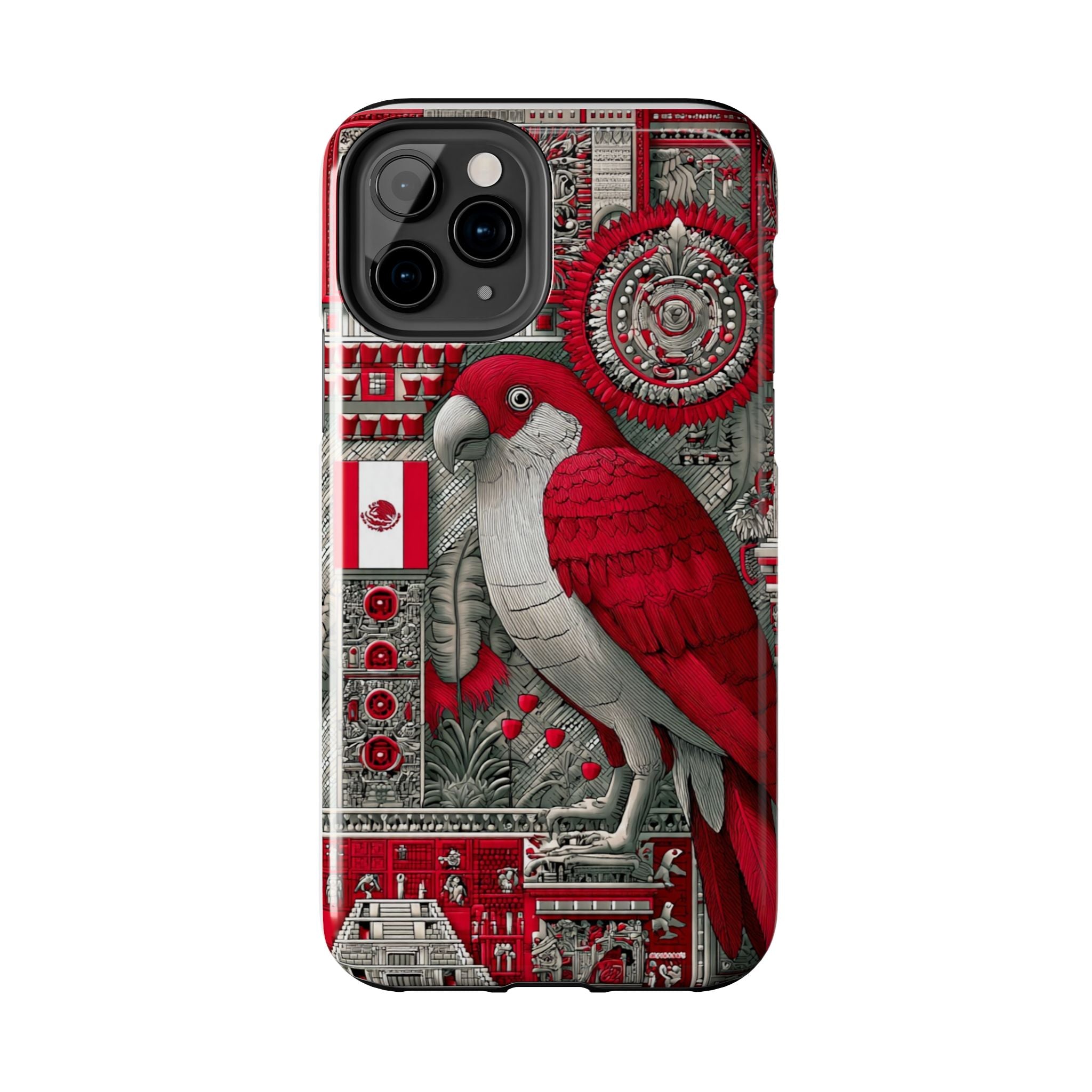 Tough Phone Case — Red Parrot Graphic Impact-Resistant Phone Cover