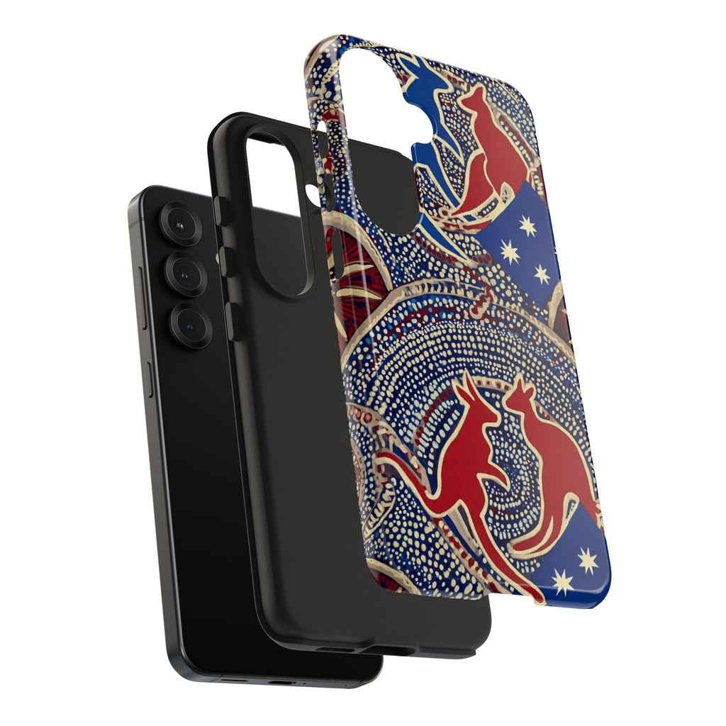 Australian Aboriginal Style Kangaroo Tough Phone Case — Patriotic Dot Art Phone Cover