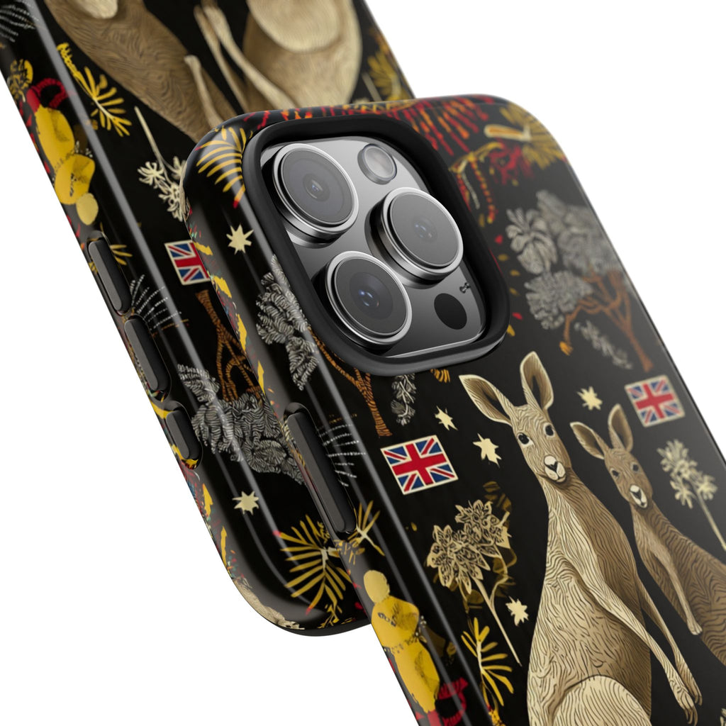 Australian Kangaroo Crest Tough Phone Case — Vintage Coat-of-Arms Design