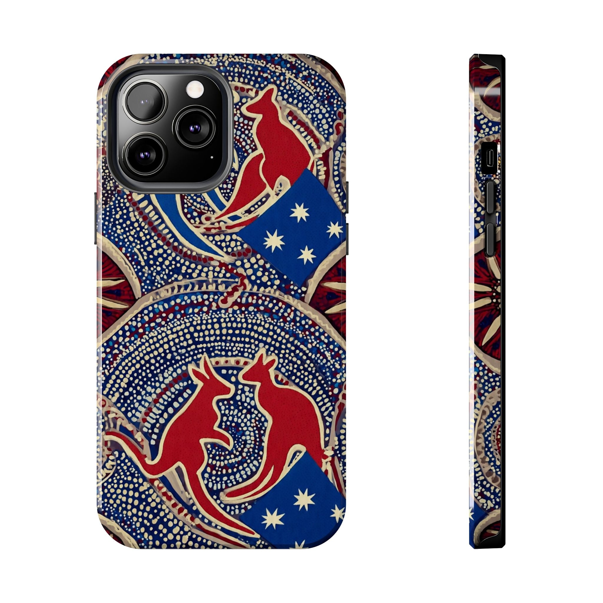 Australian Aboriginal Style Kangaroo Tough Phone Case — Patriotic Dot Art Phone Cover