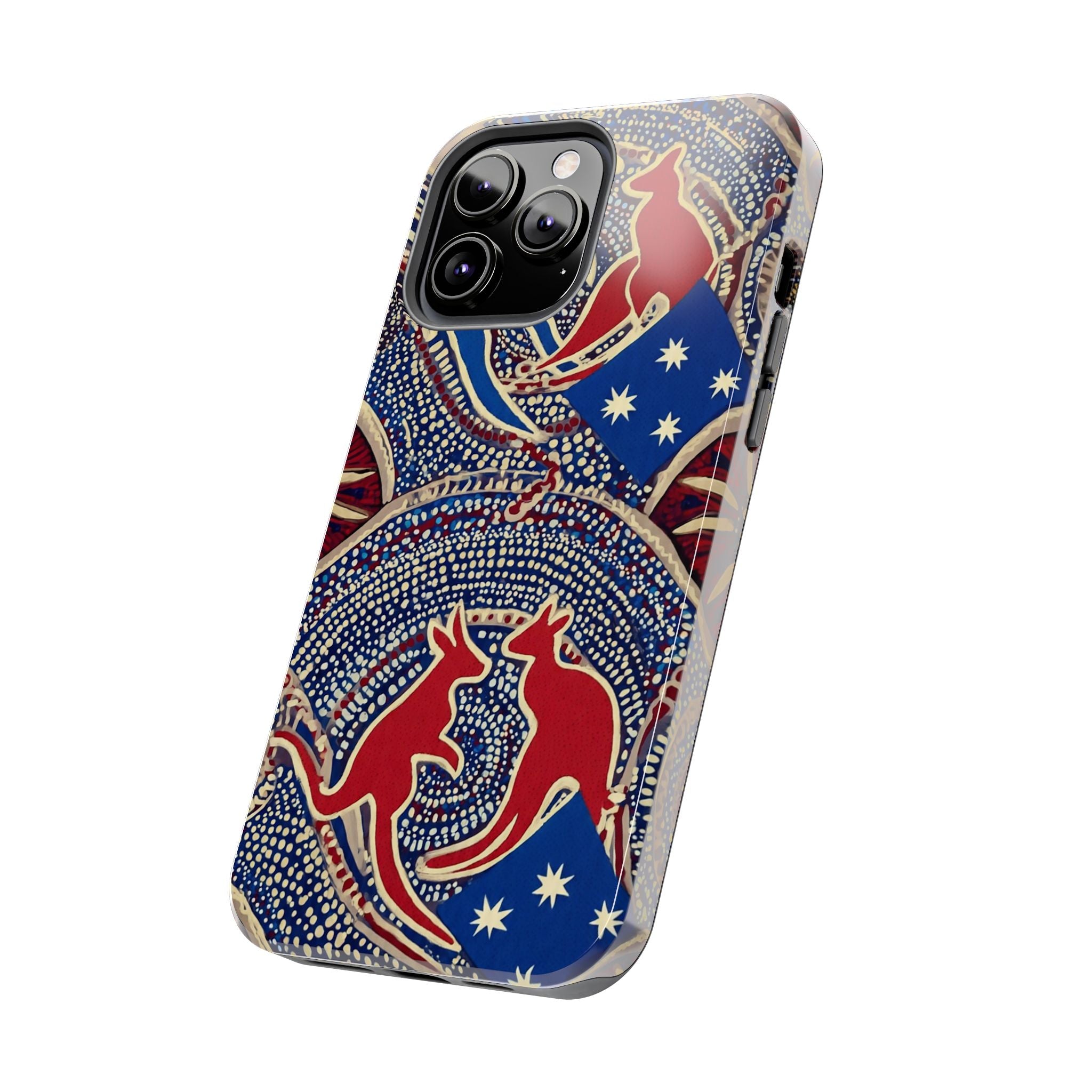 Australian Aboriginal Style Kangaroo Tough Phone Case — Patriotic Dot Art Phone Cover