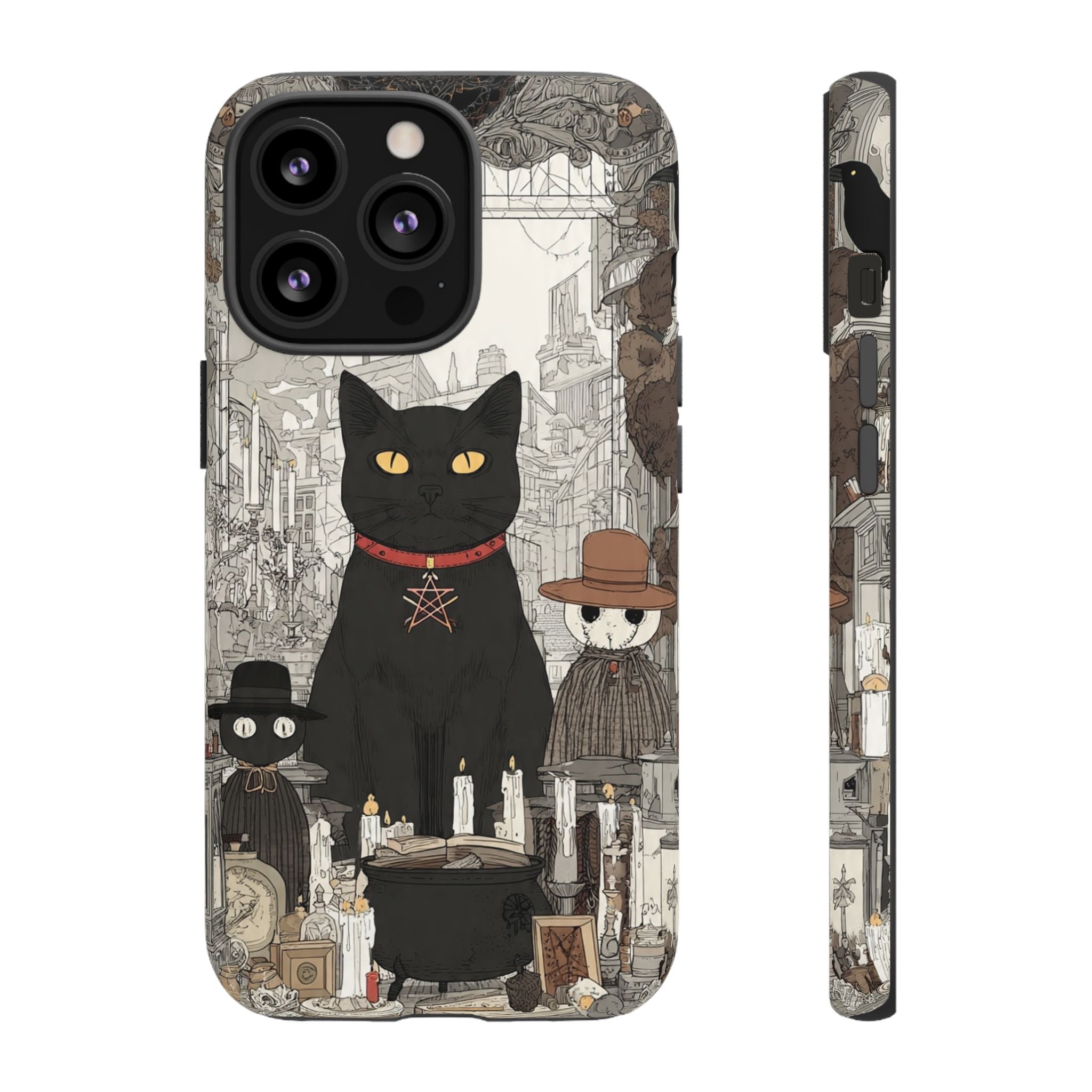 Witchy Black Cat Phone Case — Mystic Altar iPhone Cover