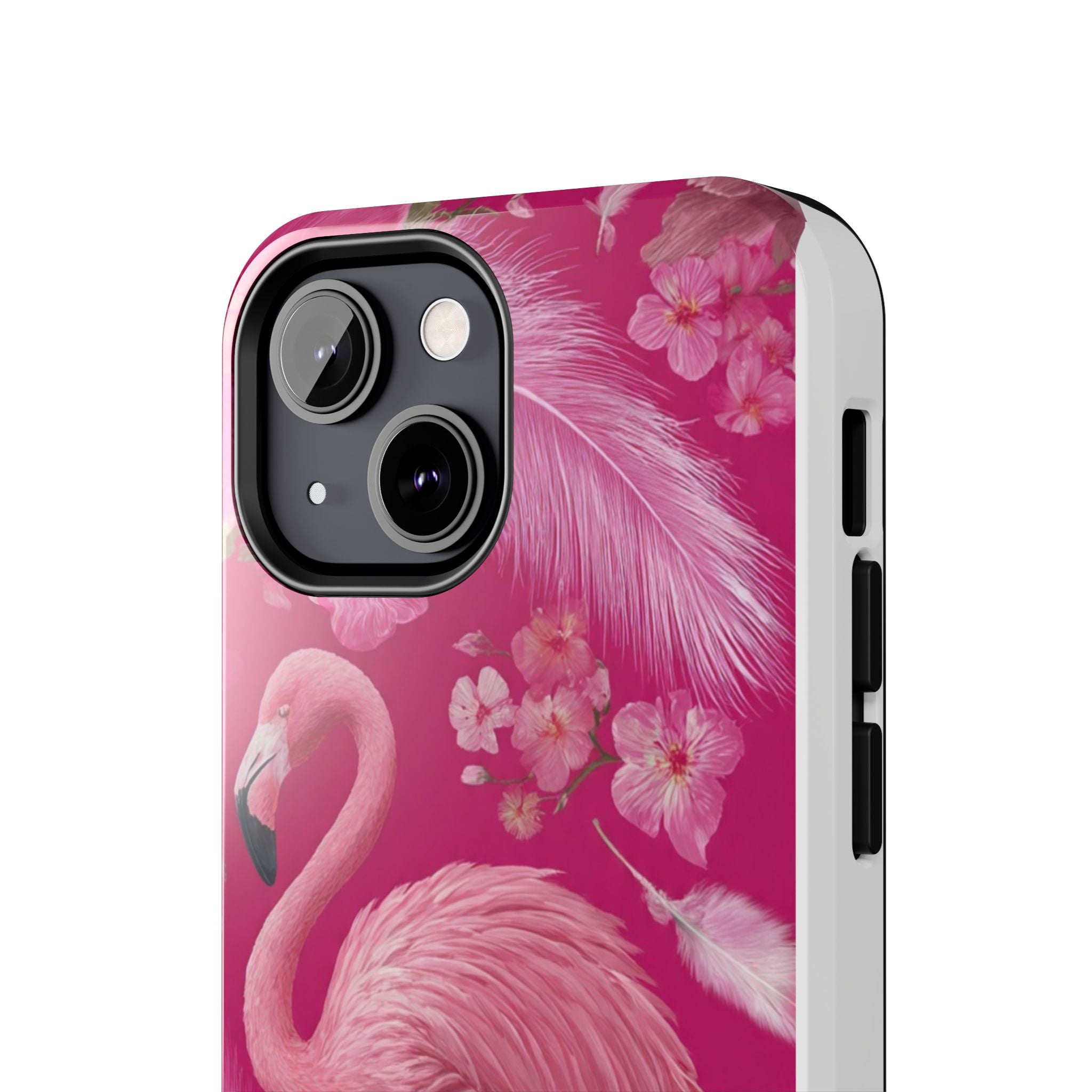 Flamingo Floral Tough Phone Case — Pink Tropical Feather Design