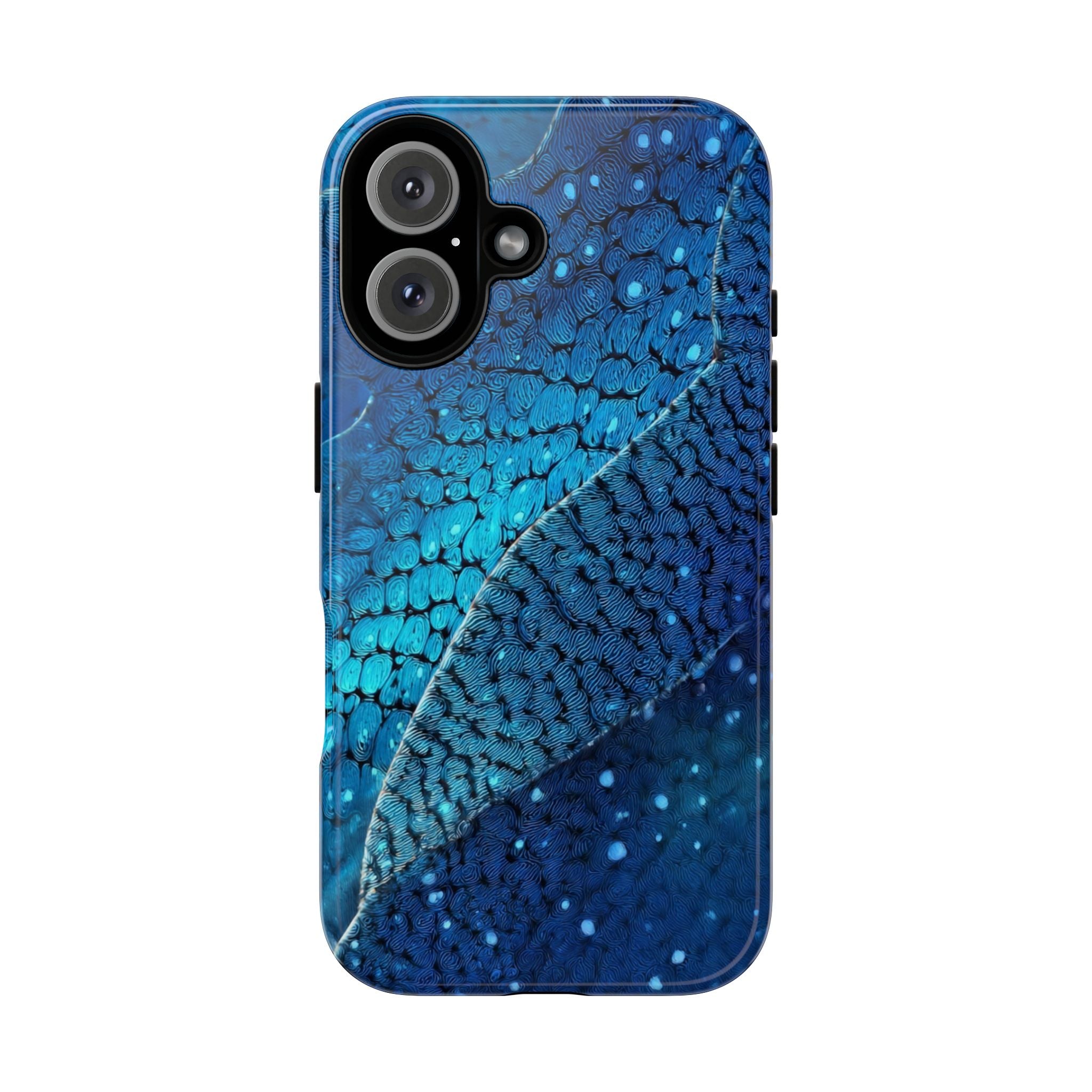 Blue Shark Skin Tough Phone Case — Durable Shockproof iPhone Cover