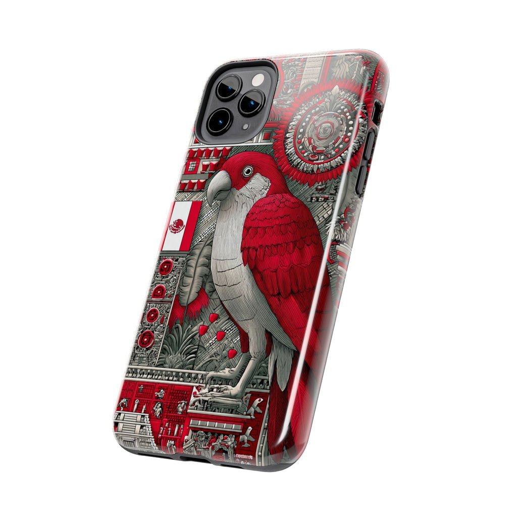 Tough Phone Case — Red Parrot Graphic Impact-Resistant Phone Cover