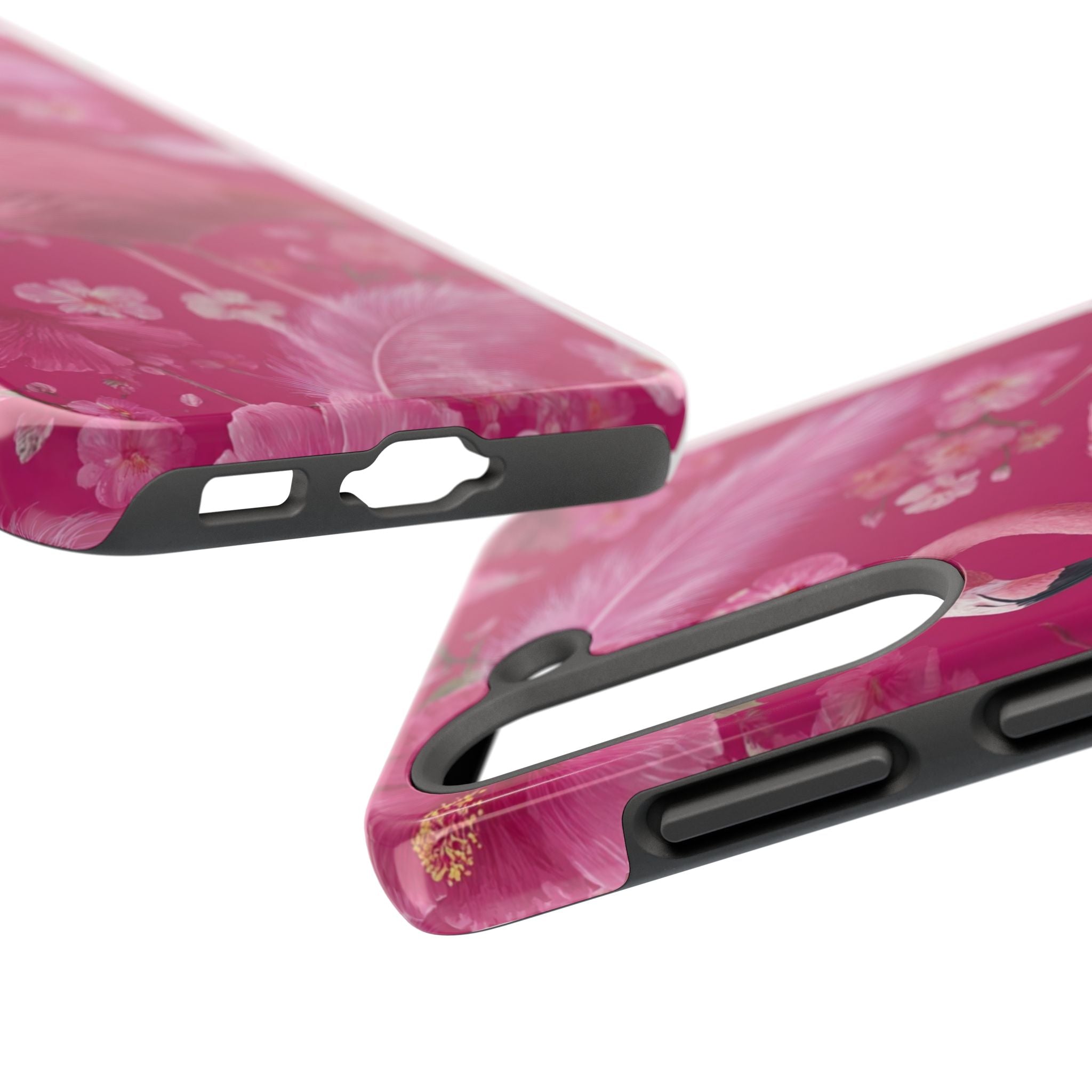 Flamingo Floral Tough Phone Case — Pink Tropical Feather Design