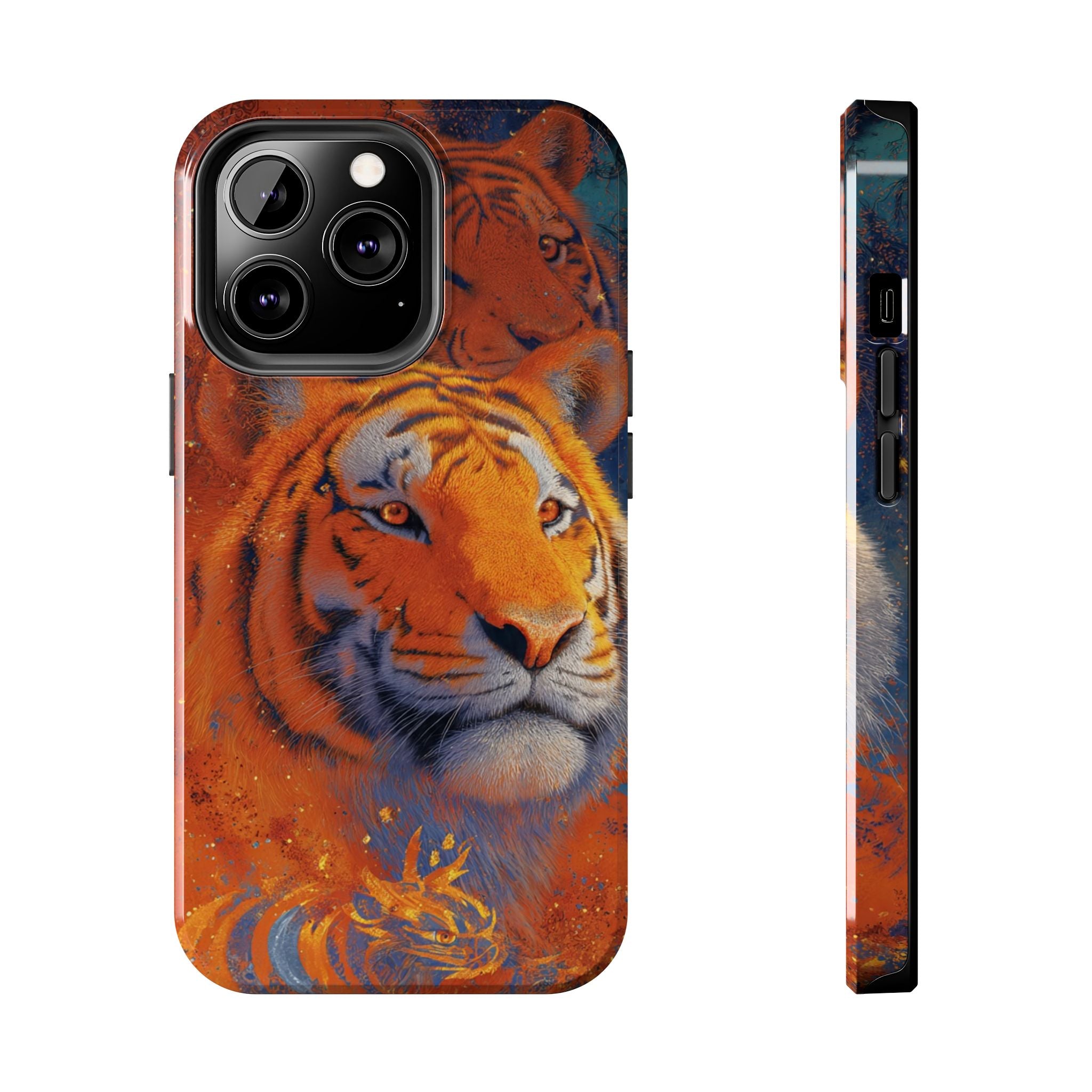 Tiger Portrait Tough Phone Case — Bold Orange Wildlife iPhone Protector