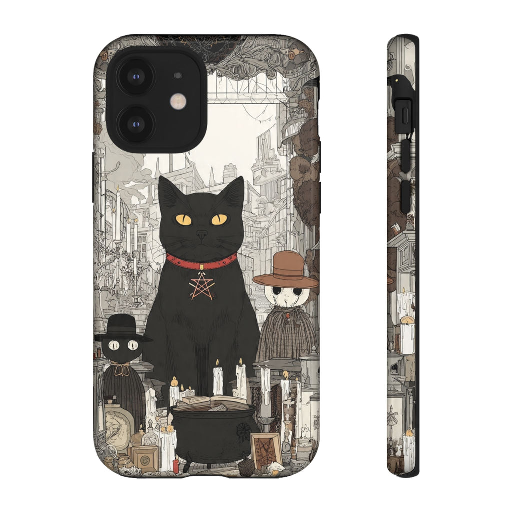Witchy Black Cat Phone Case — Mystic Altar iPhone Cover