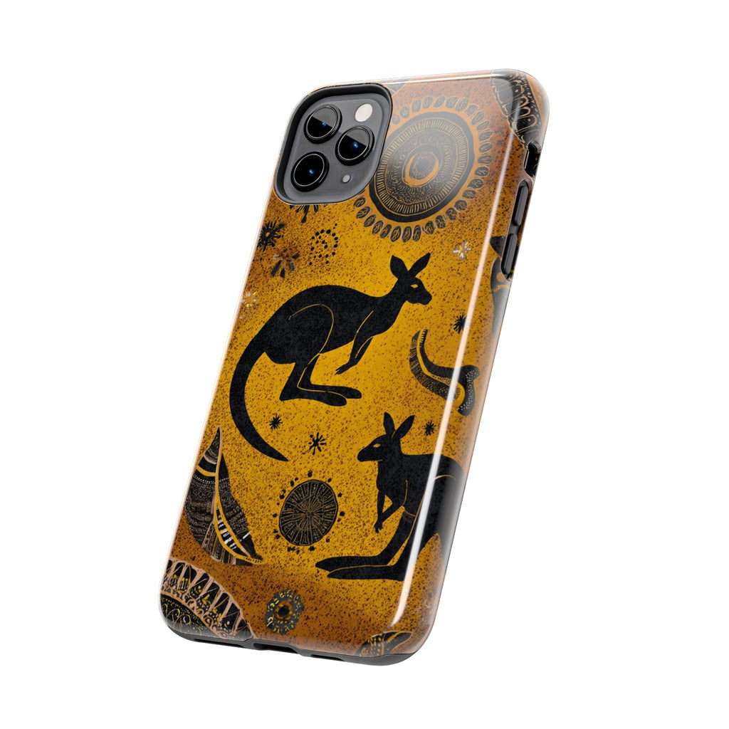 Kangaroo Boho Tough Phone Case — Australian Wildlife Protective Cover