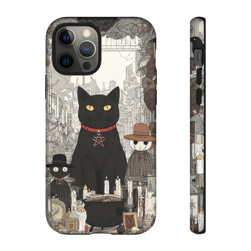 Witchy Black Cat Phone Case — Mystic Altar iPhone Cover