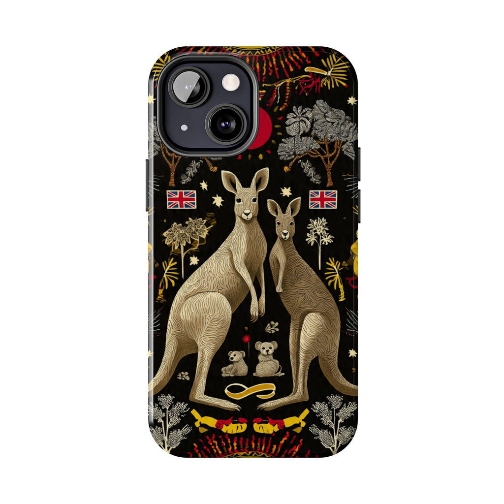 Australian Kangaroo Crest Tough Phone Case — Vintage Coat-of-Arms Design