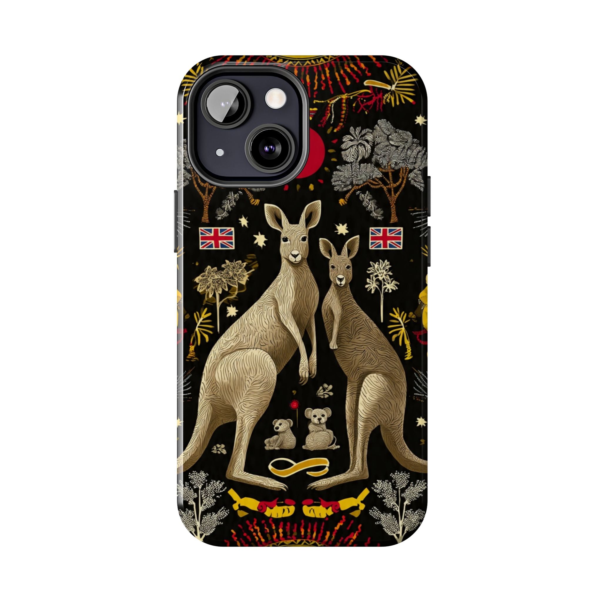 Australian Kangaroo Crest Tough Phone Case — Vintage Coat-of-Arms Design