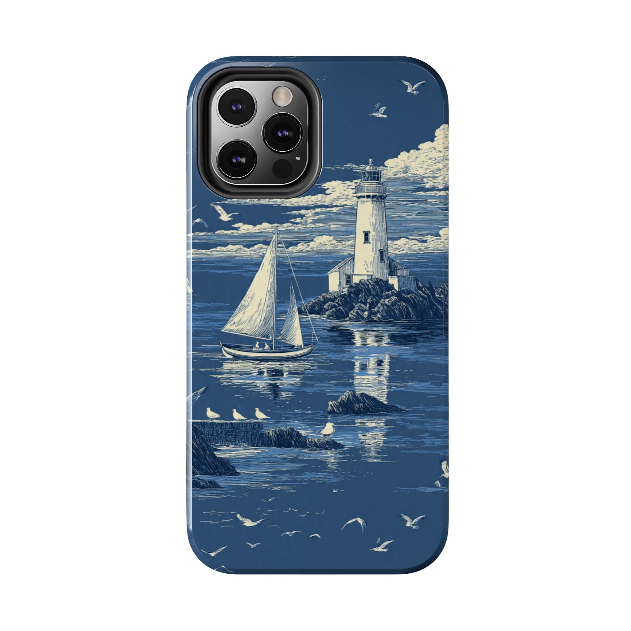 Swan Lake Tough Phone Case — Blue Vintage Swan Design, Durable Protective Cover