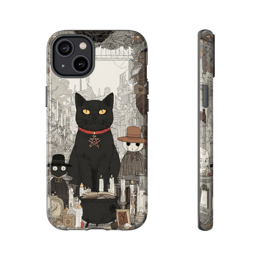 Witchy Black Cat Phone Case — Mystic Altar iPhone Cover