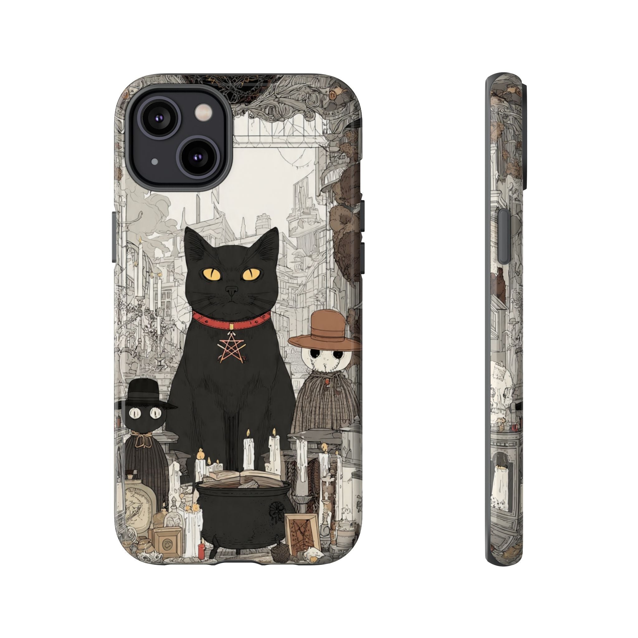 Witchy Black Cat Phone Case — Mystic Altar iPhone Cover