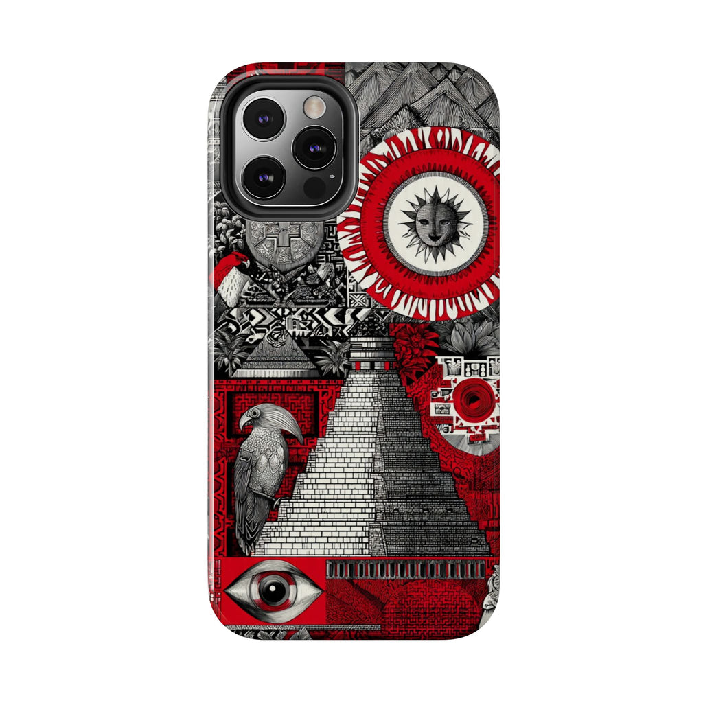 Tough Phone Case — Red Inca Pyramid Collage (Sun & Raven)