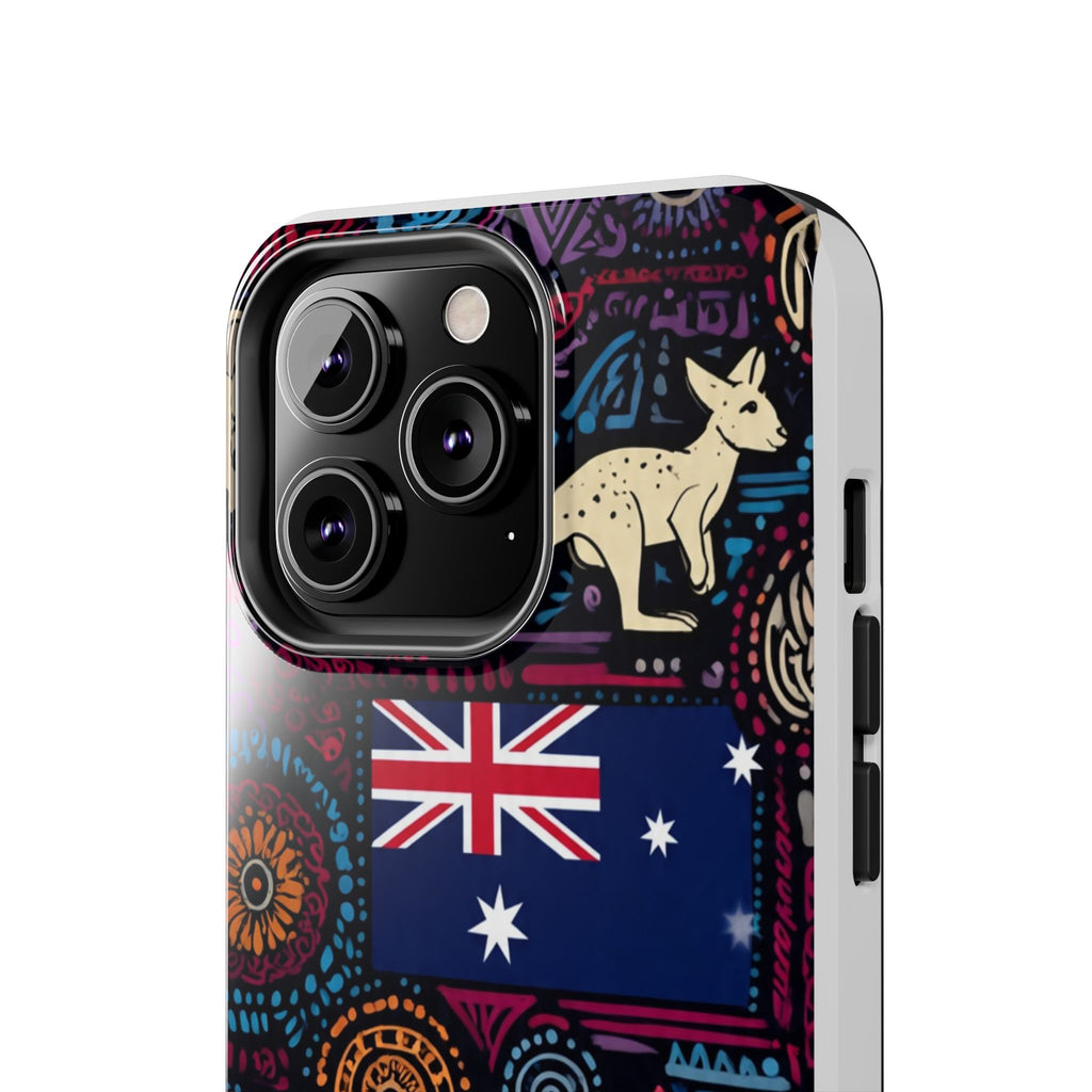 Australian Kangaroo Indigenous Pattern Phone Case — Tough Protective Cover