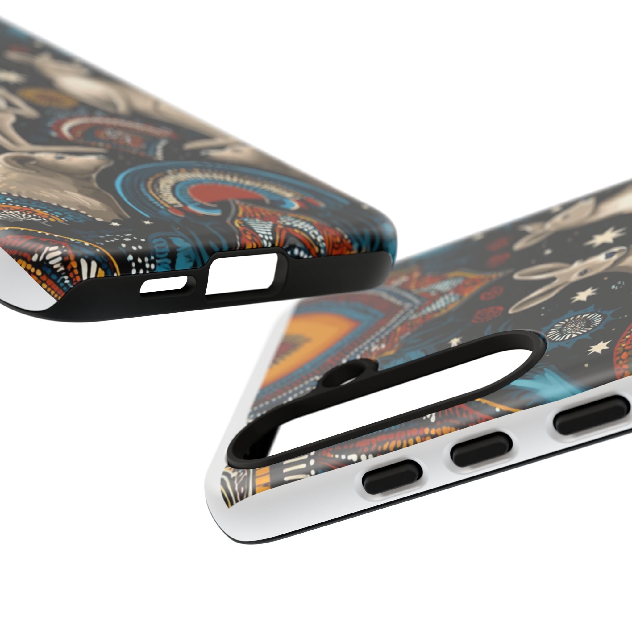 Kangaroo & Boomerang Tough Phone Case — Australian Wildlife Pattern