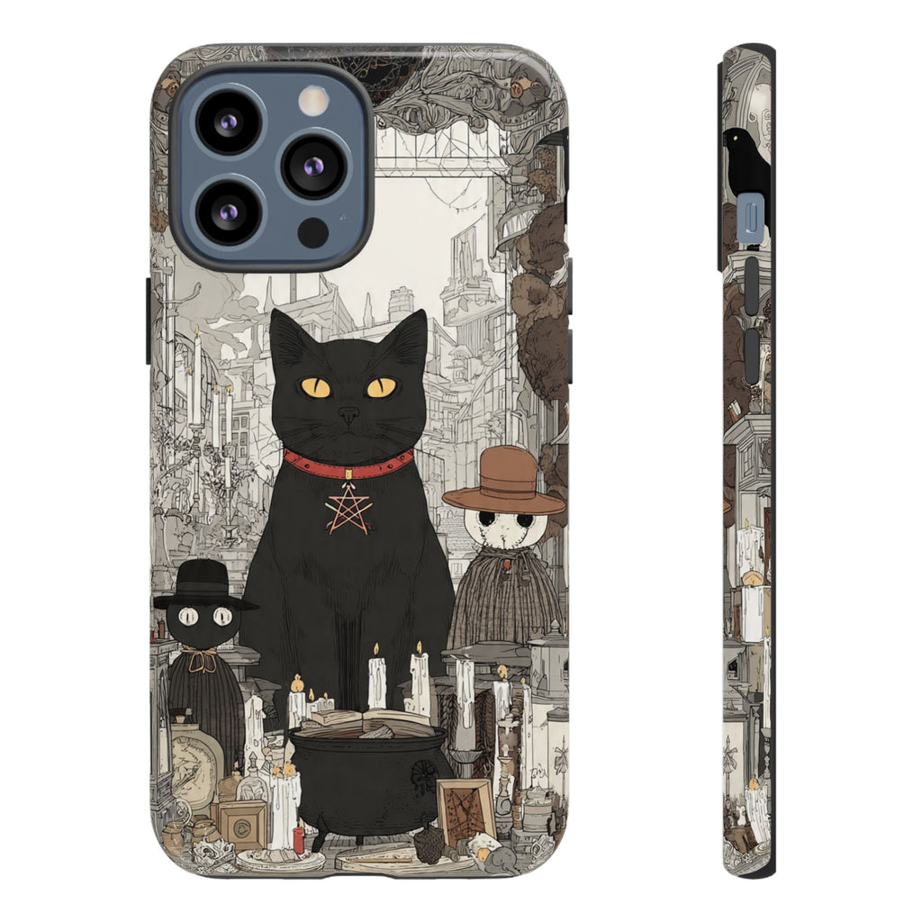 Witchy Black Cat Phone Case — Mystic Altar iPhone Cover