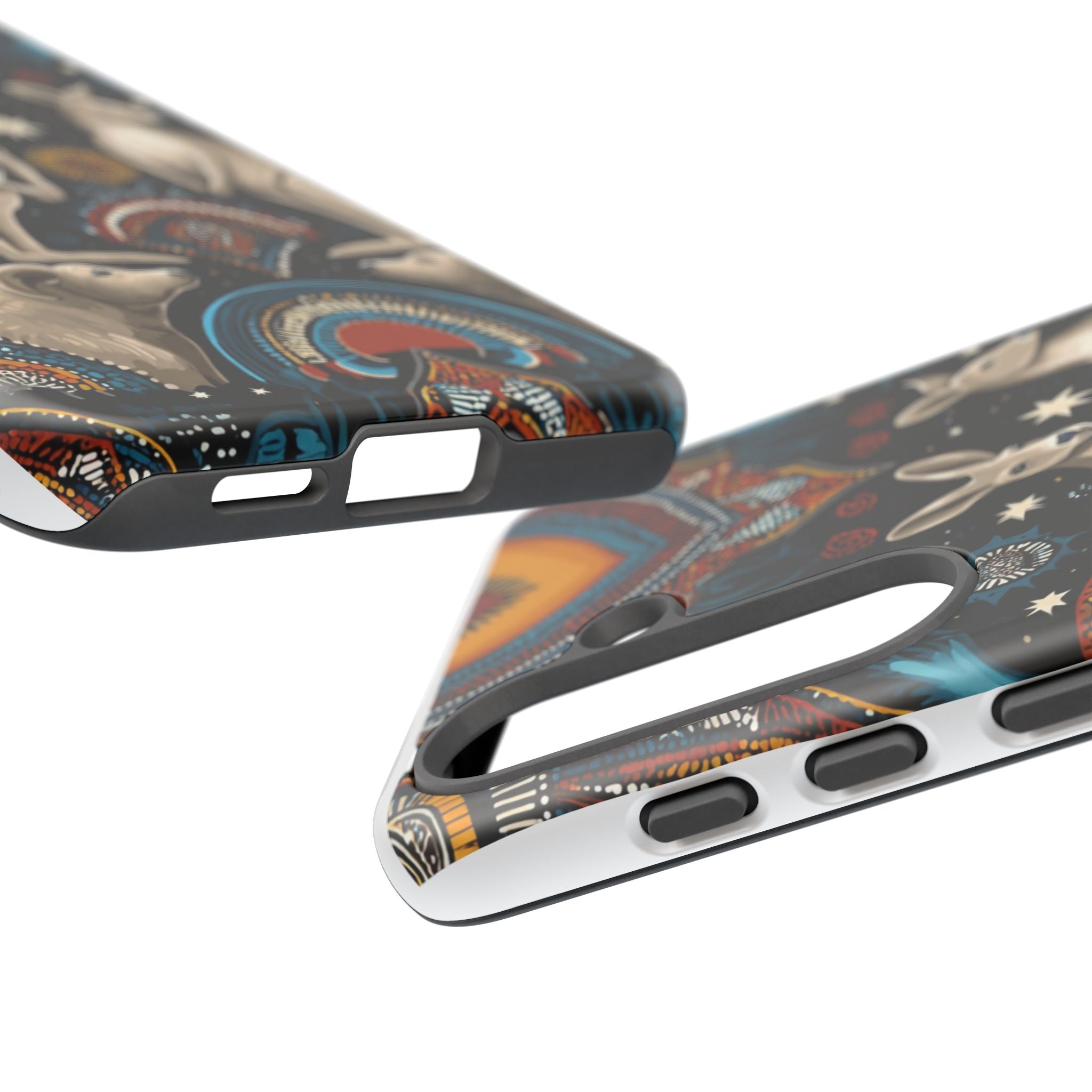 Kangaroo & Boomerang Tough Phone Case — Australian Wildlife Pattern