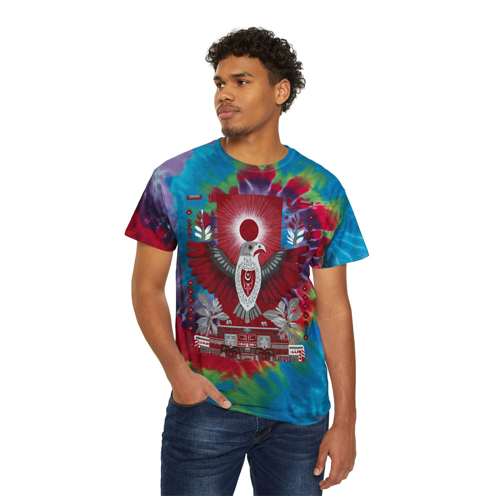 Tie-Dye Spiral Tee — Vintage Southwestern Eagle Graphic