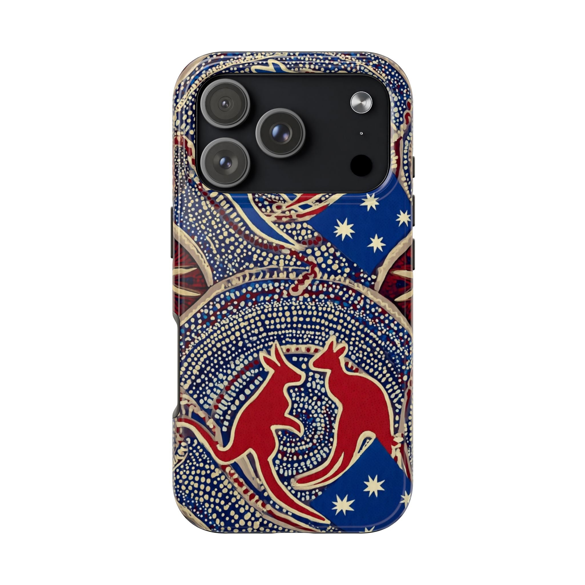 Australian Aboriginal Style Kangaroo Tough Phone Case — Patriotic Dot Art Phone Cover