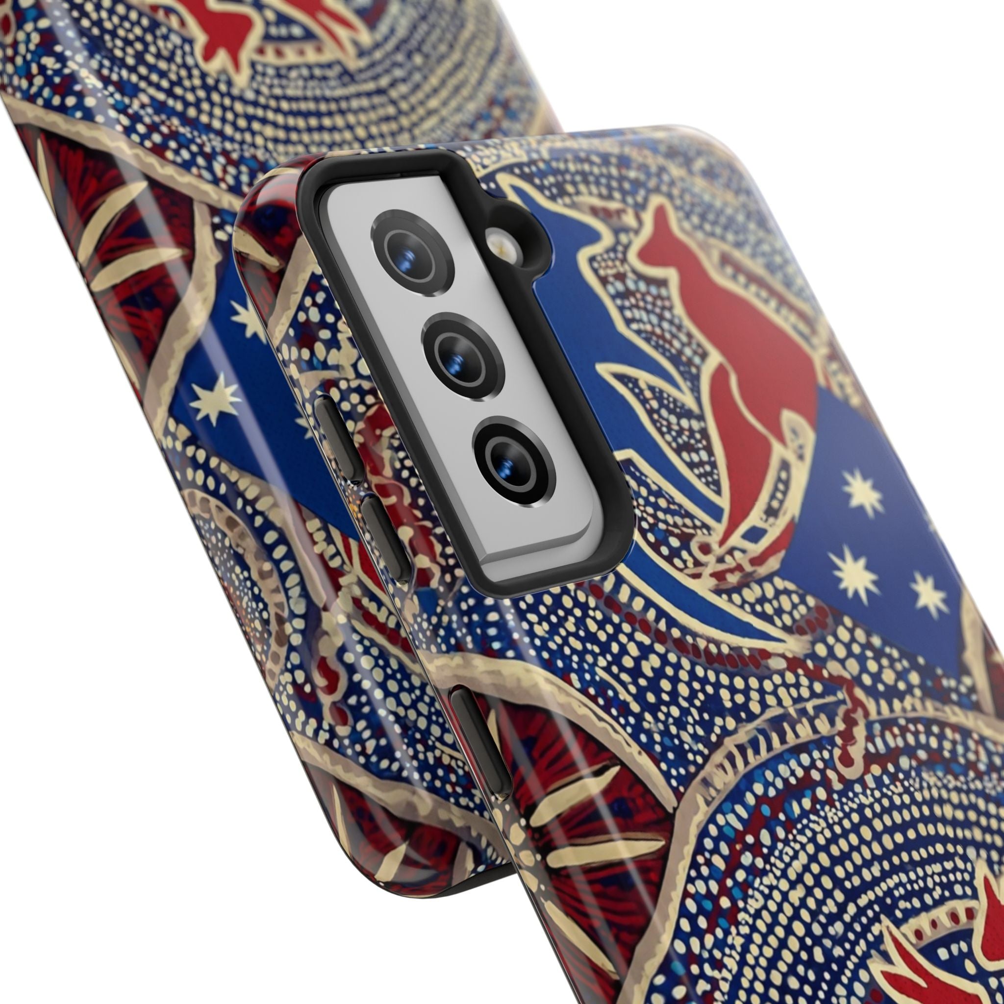 Australian Aboriginal Style Kangaroo Tough Phone Case — Patriotic Dot Art Phone Cover