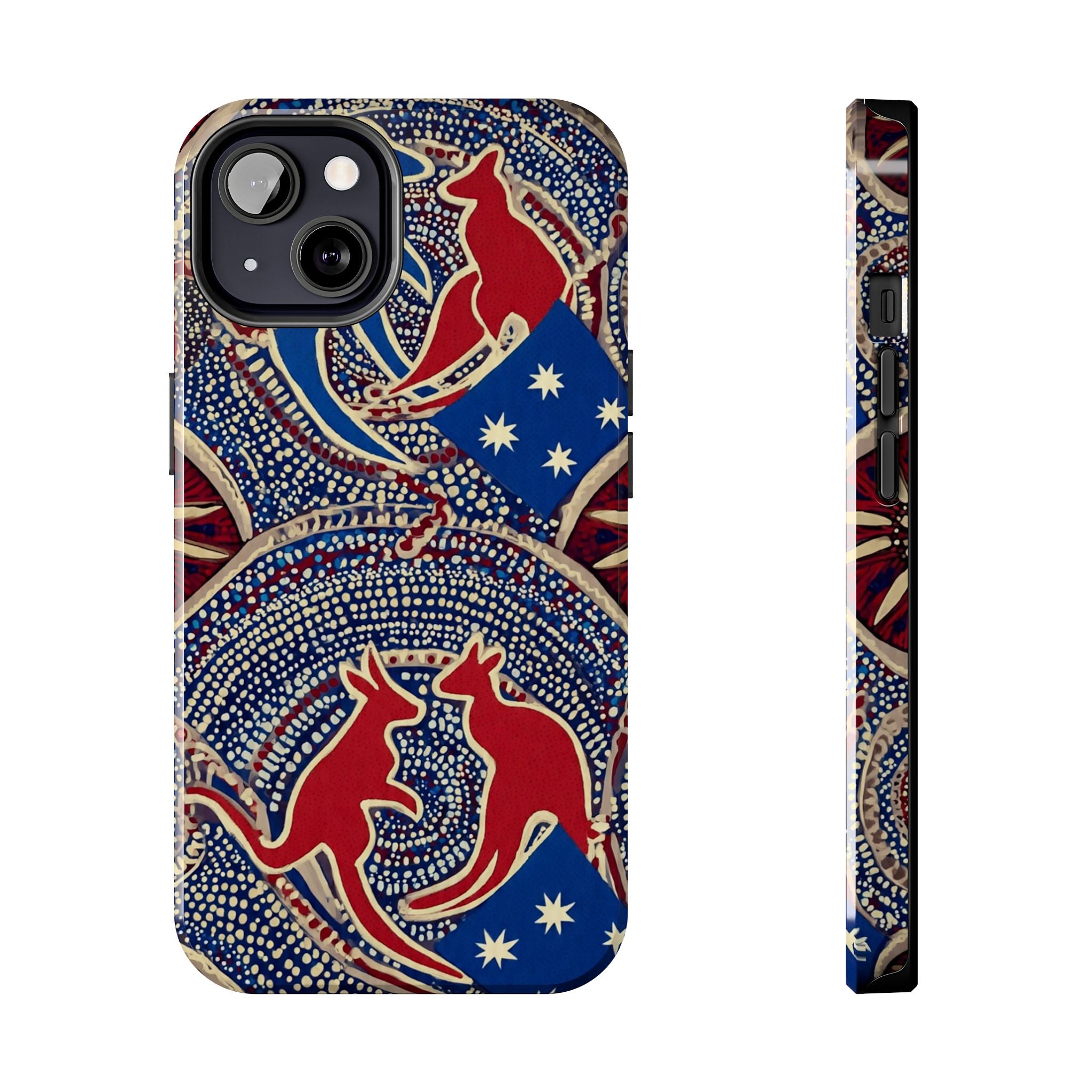 Australian Aboriginal Style Kangaroo Tough Phone Case — Patriotic Dot Art Phone Cover