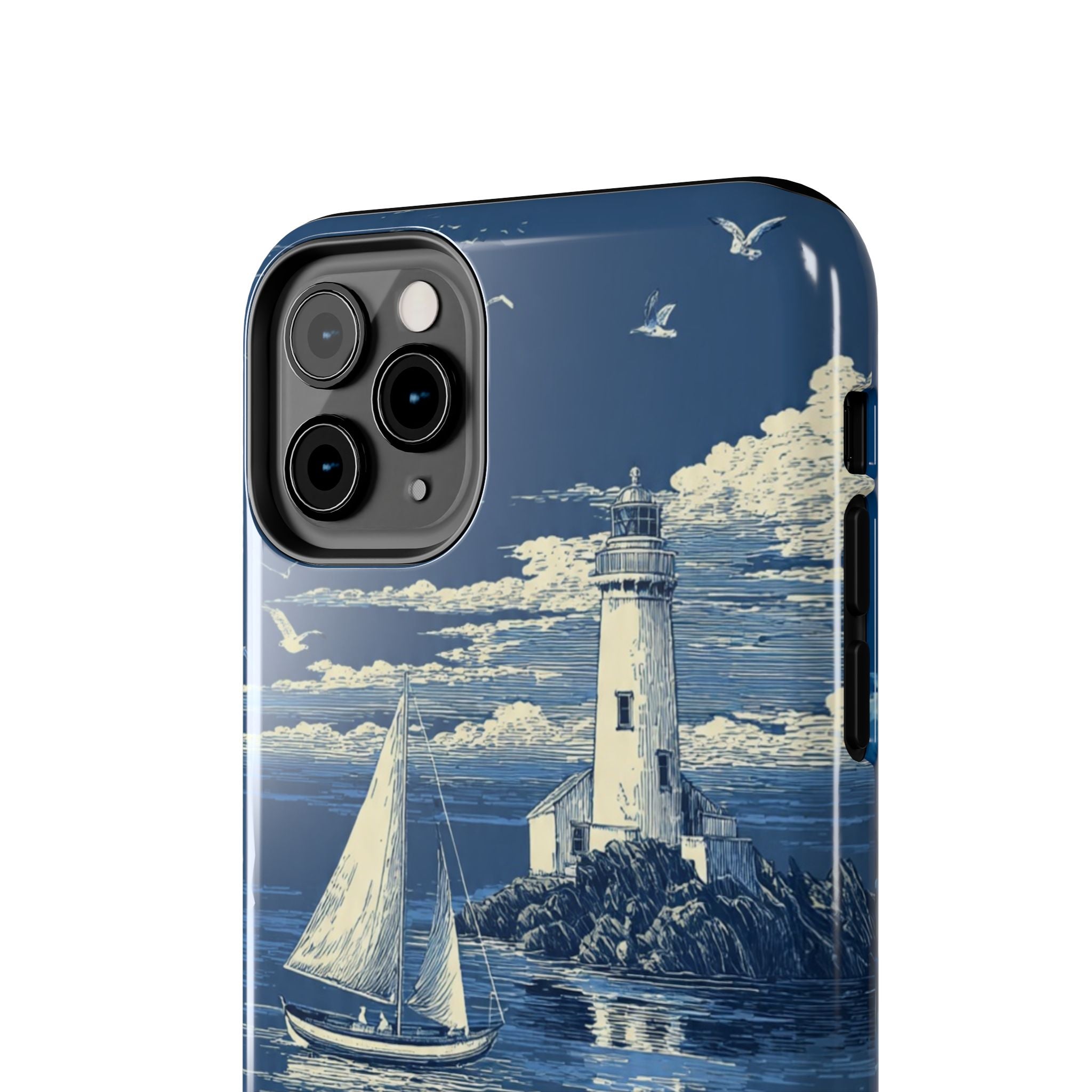 Swan Lake Tough Phone Case — Blue Vintage Swan Design, Durable Protective Cover