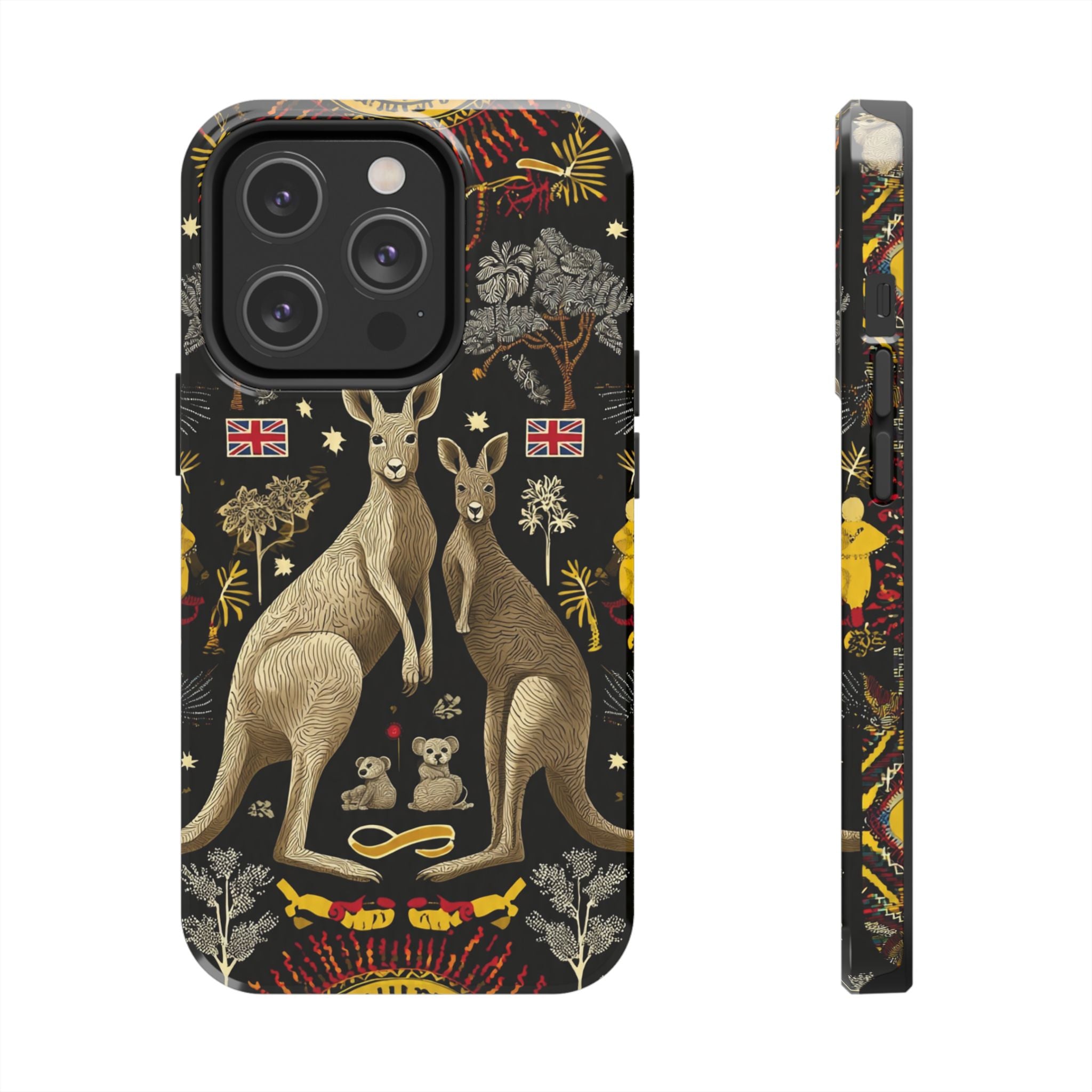 Australian Kangaroo Crest Tough Phone Case — Vintage Coat-of-Arms Design