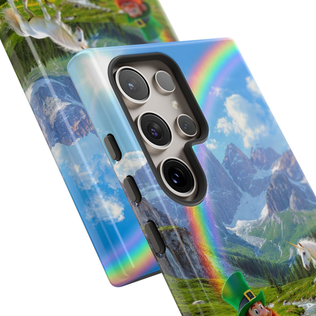 Lucky Leprechaun & Unicorn Phone Case — Rainbow Pot of Gold Protective Cover