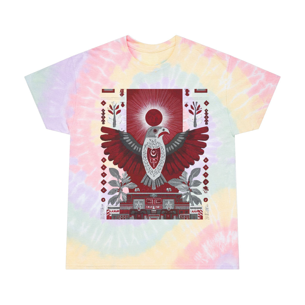 Tie-Dye Spiral Tee — Vintage Southwestern Eagle Graphic