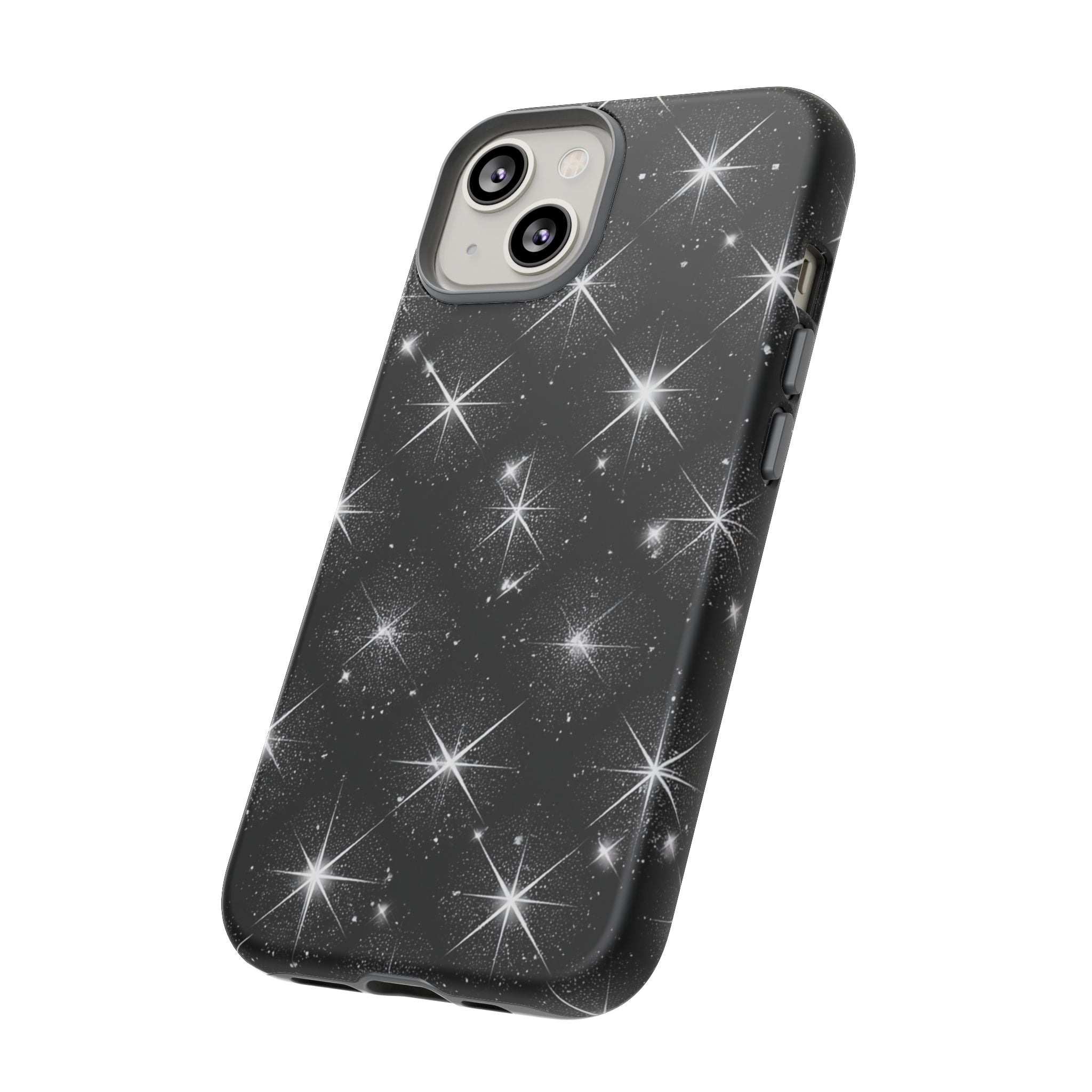 Galaxy Sparkle Tough Phone Case — Black Starfield Protective Cover