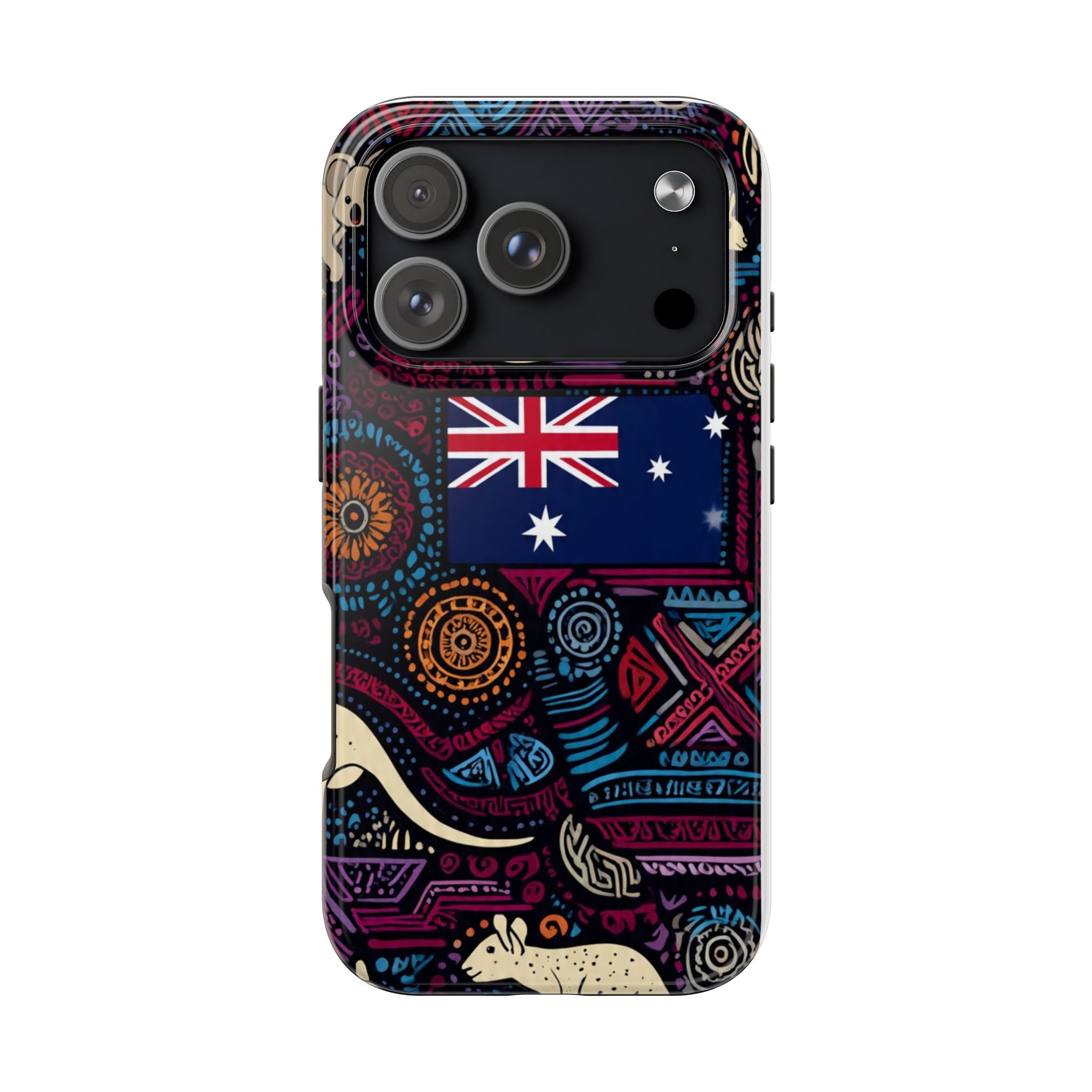Australian Kangaroo Indigenous Pattern Phone Case — Tough Protective Cover