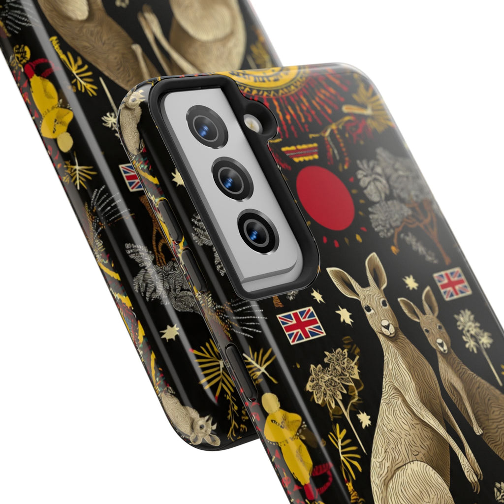 Australian Kangaroo Crest Tough Phone Case — Vintage Coat-of-Arms Design