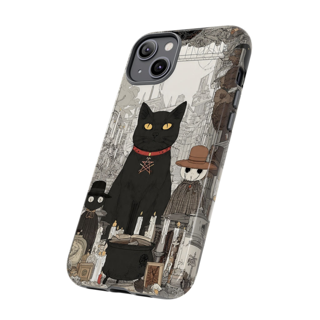 Witchy Black Cat Phone Case — Mystic Altar iPhone Cover
