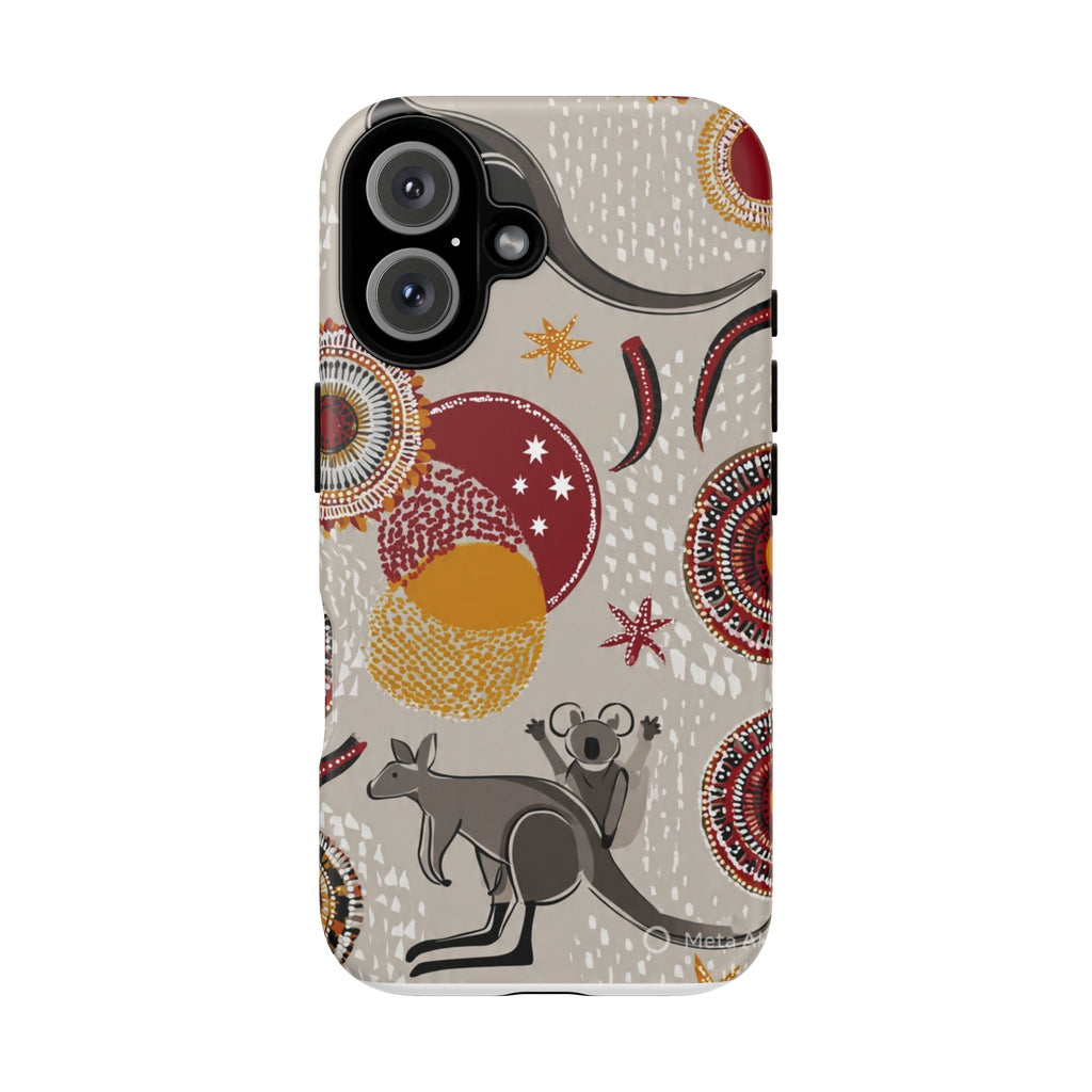 Kangaroo & Koala Aboriginal Dot Art Phone Case – Protective Tough Case