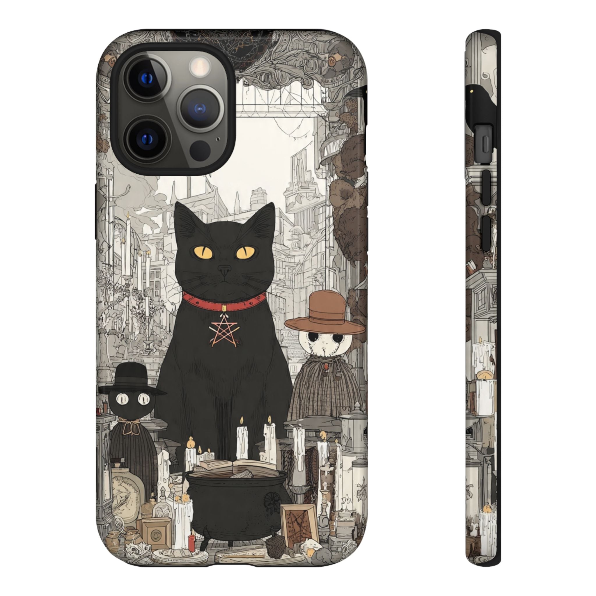Witchy Black Cat Phone Case — Mystic Altar iPhone Cover
