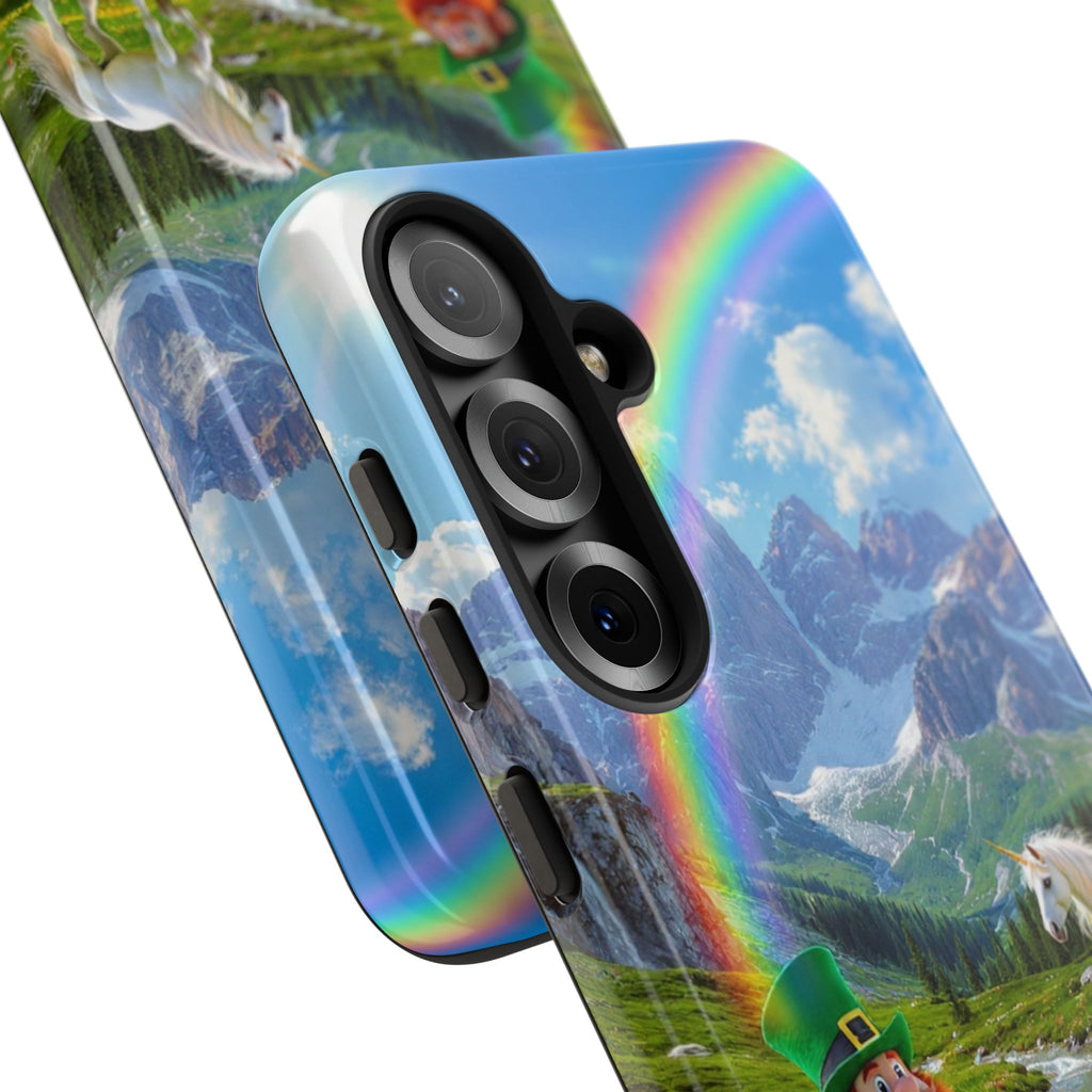 Lucky Leprechaun & Unicorn Phone Case — Rainbow Pot of Gold Protective Cover