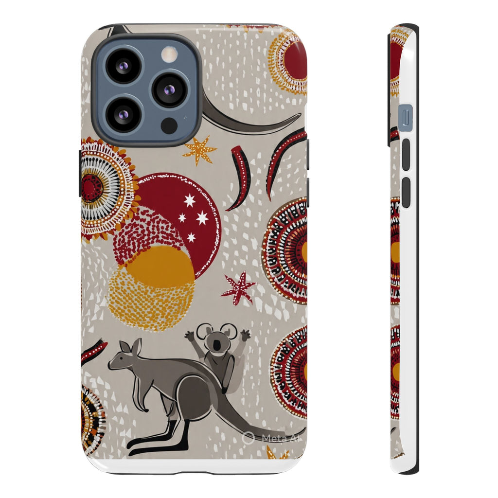 Kangaroo & Koala Aboriginal Dot Art Phone Case – Protective Tough Case