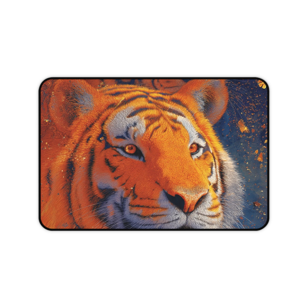 Tiger Portrait Desk Mat — Vibrant Wildlife Mouse Pad for Office & Gaming