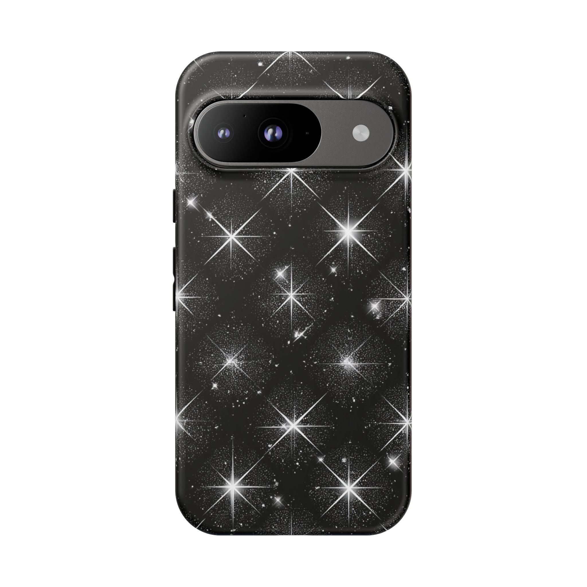 Galaxy Sparkle Tough Phone Case — Black Starfield Protective Cover