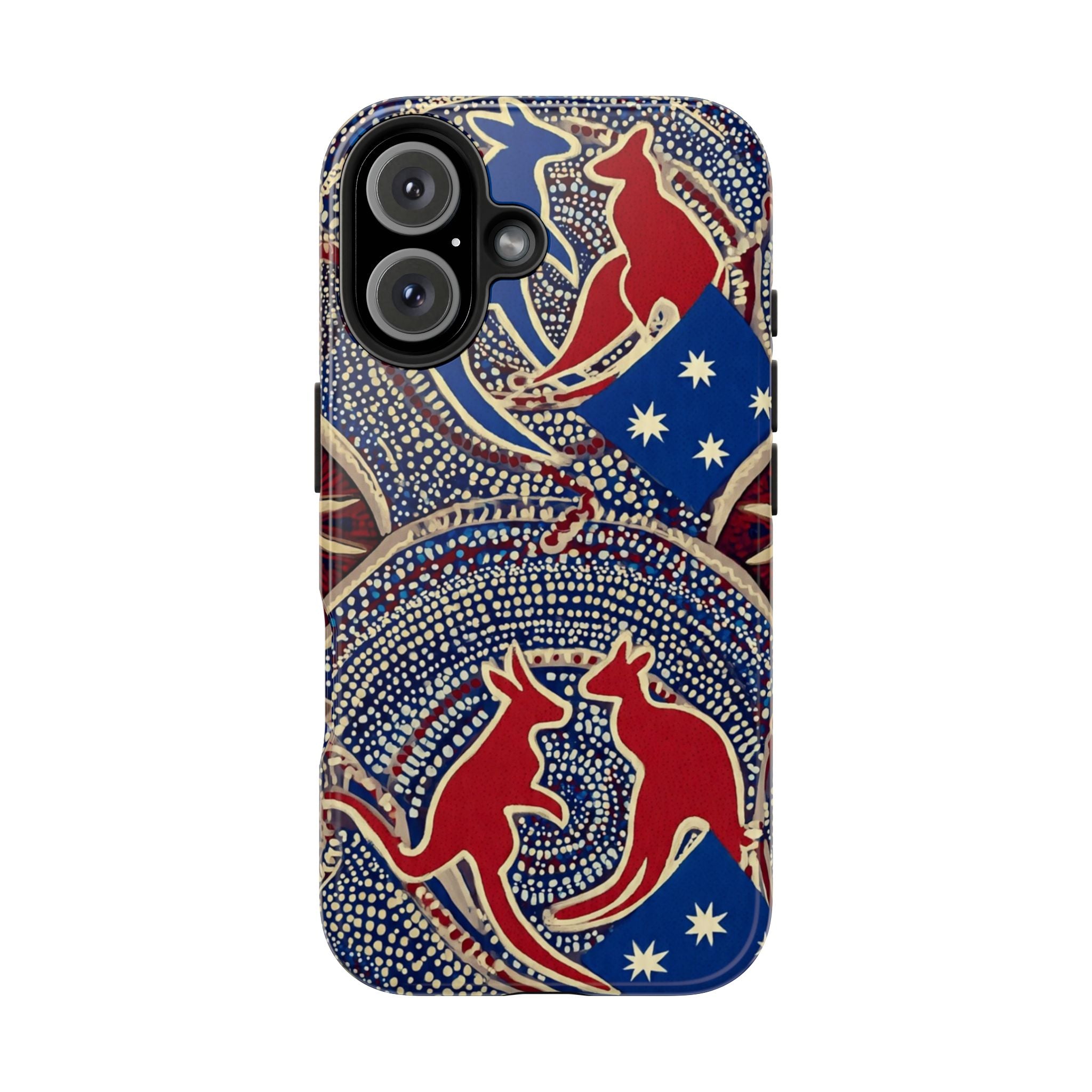 Australian Aboriginal Style Kangaroo Tough Phone Case — Patriotic Dot Art Phone Cover