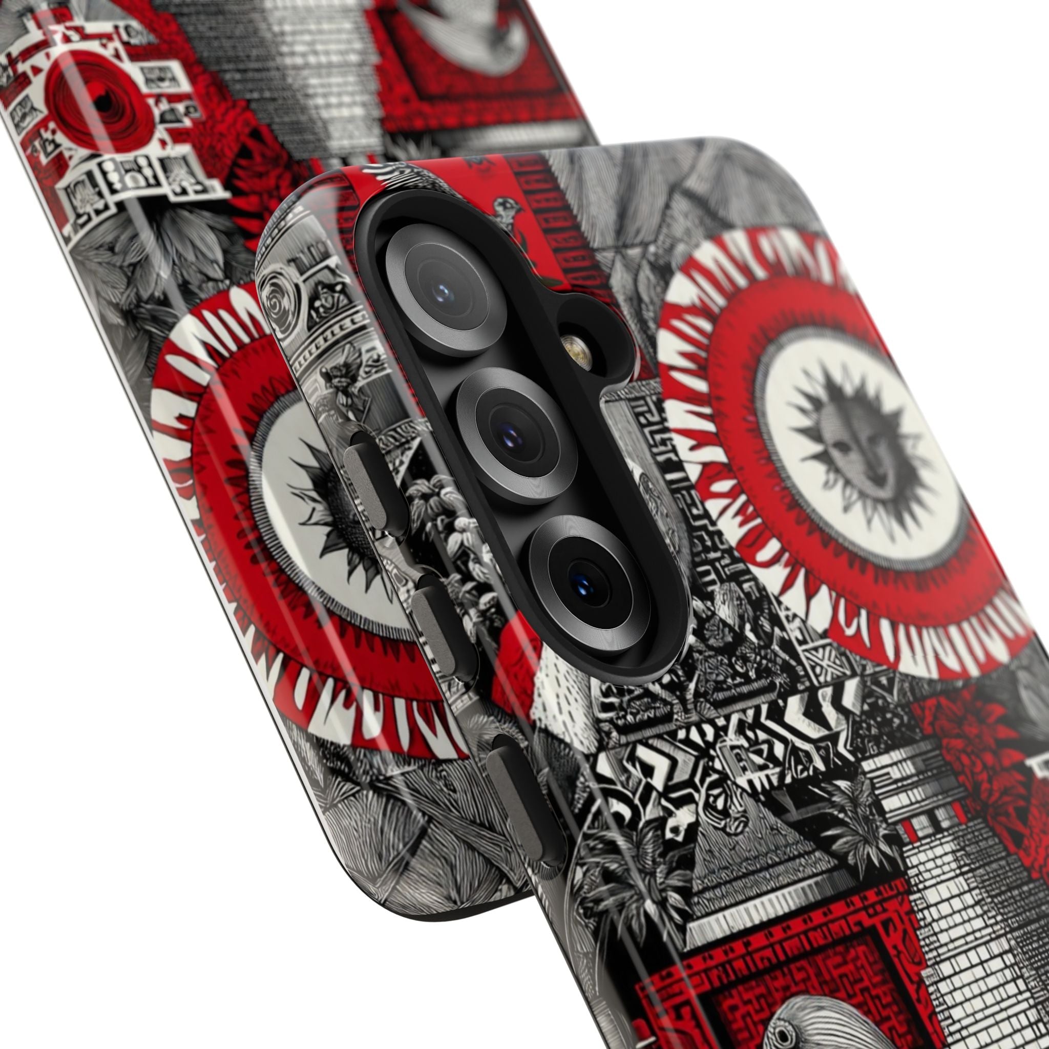 Tough Phone Case — Red Inca Pyramid Collage (Sun & Raven)