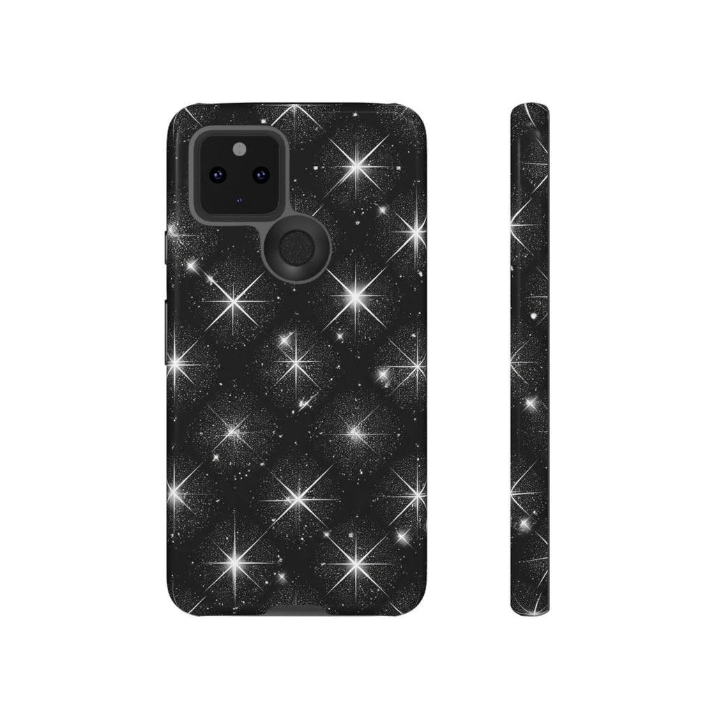 Galaxy Sparkle Tough Phone Case — Black Starfield Protective Cover