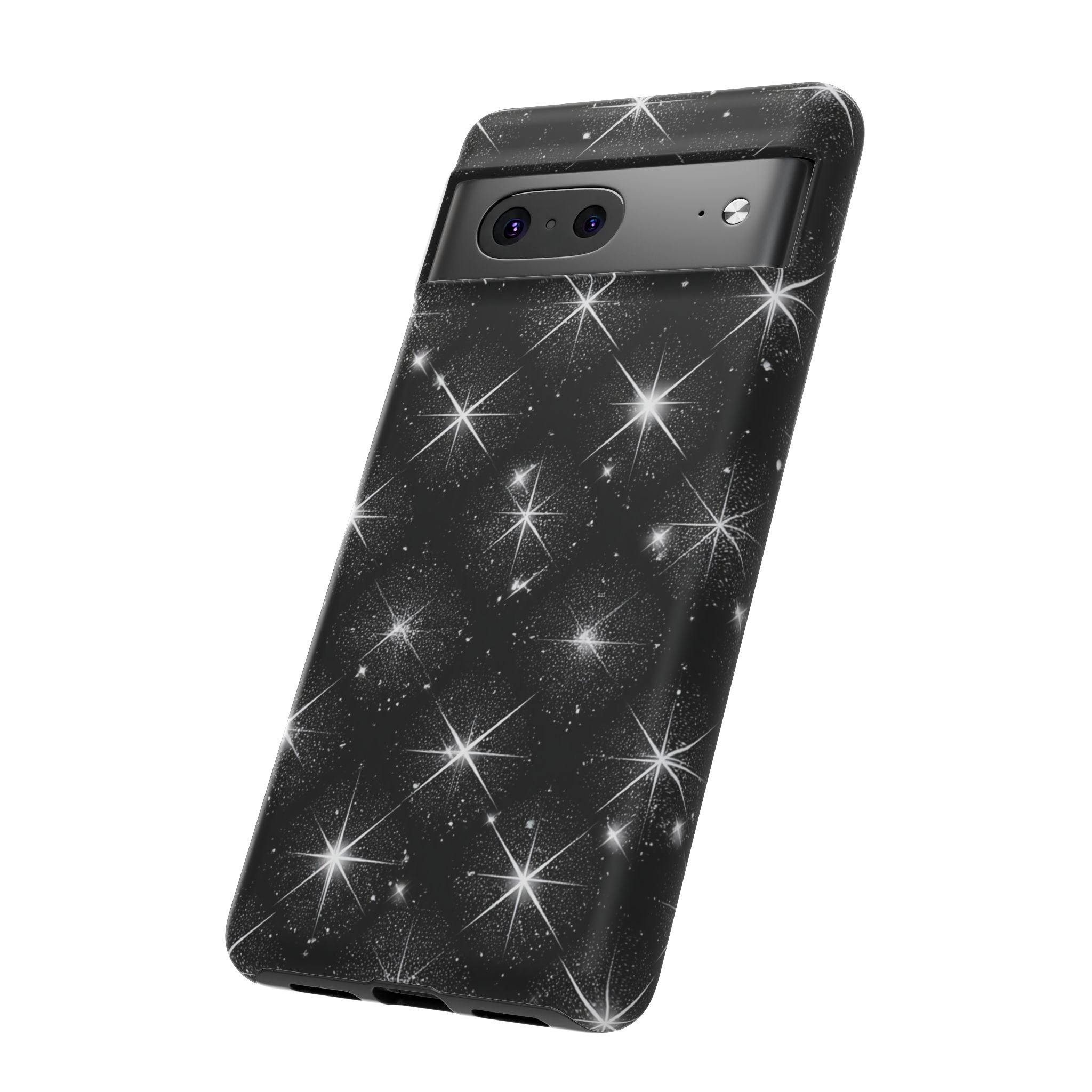 Galaxy Sparkle Tough Phone Case — Black Starfield Protective Cover
