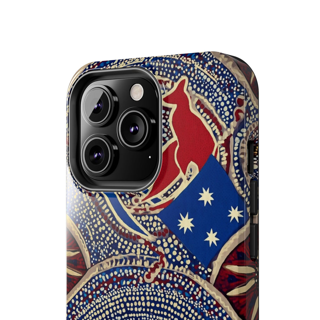 Australian Aboriginal Style Kangaroo Tough Phone Case — Patriotic Dot Art Phone Cover